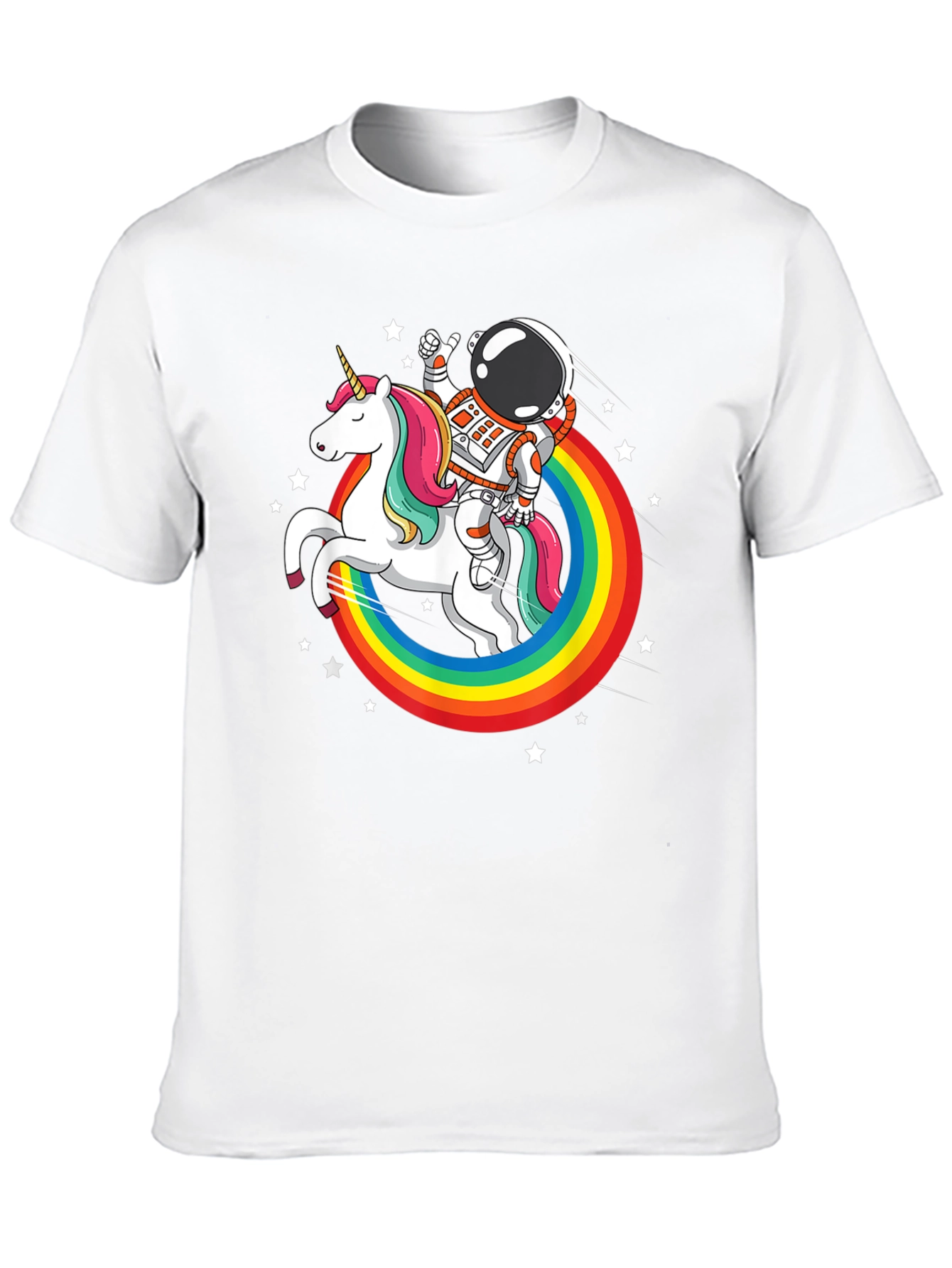 Black Astronaut Unicorn Rainbow T-Shirt view 10