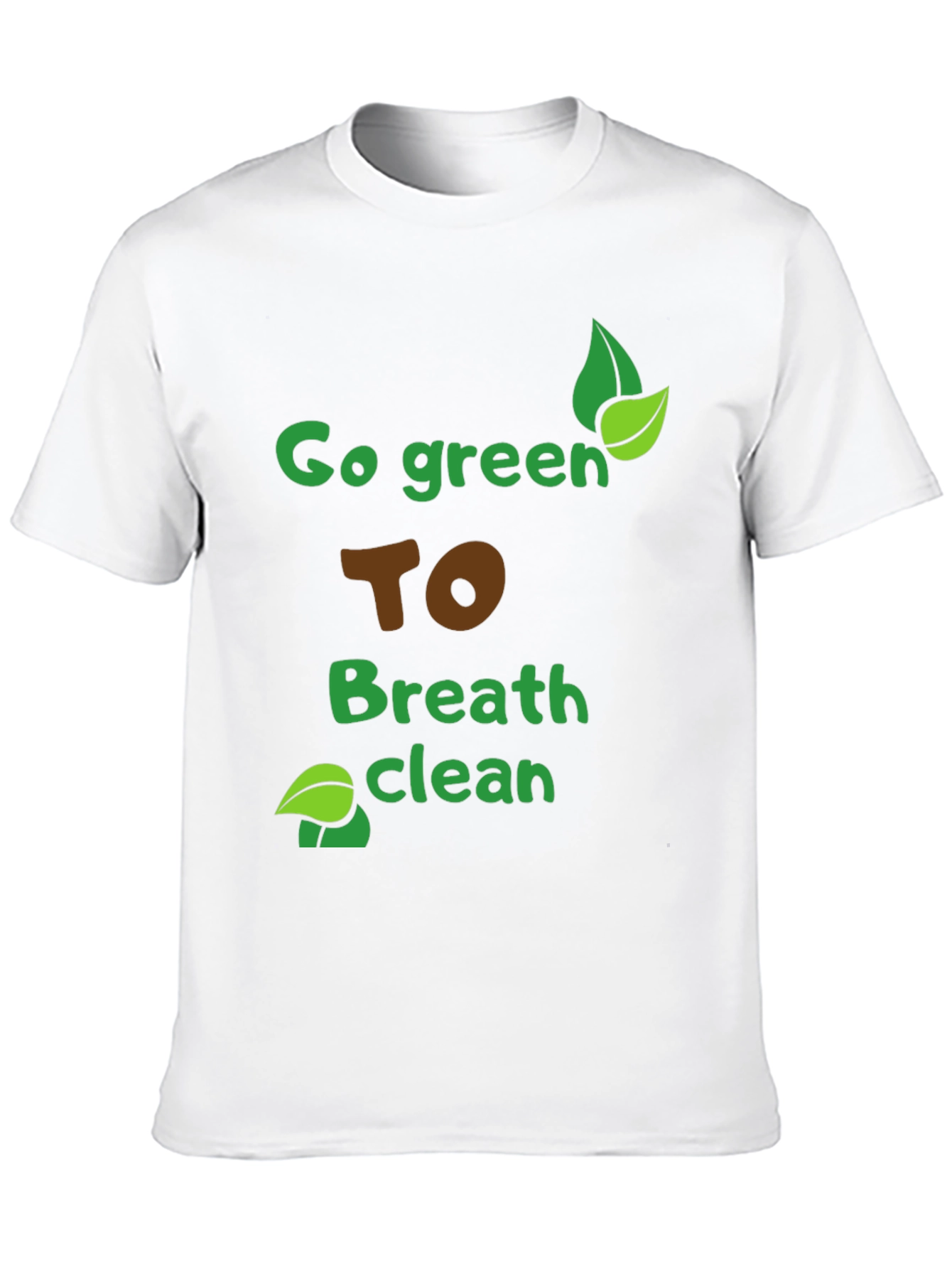 Black Eco-Friendly "Go Green" Graphic Tee - Breathe Clean Air! view 10