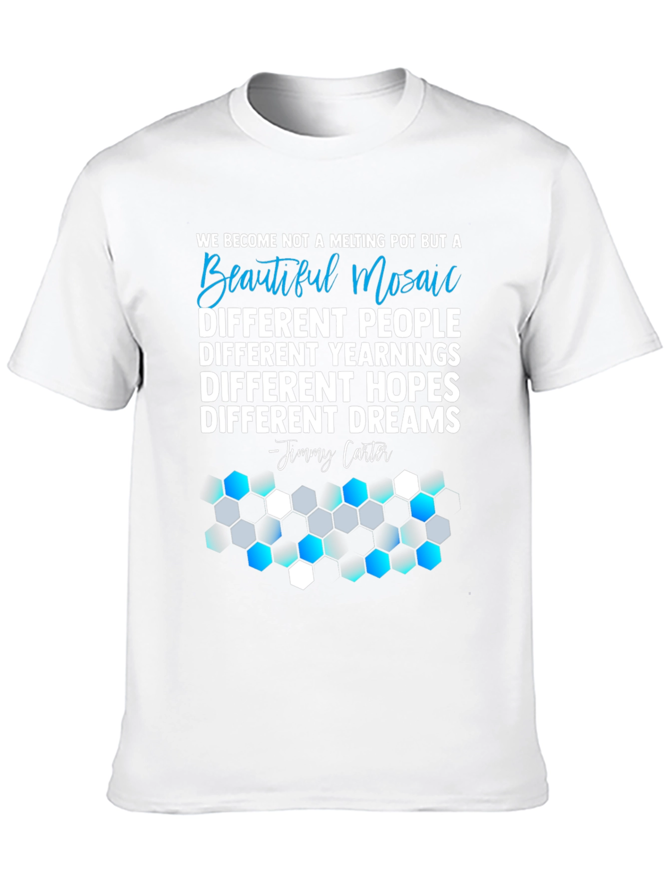 Black Beautiful Mosaic Graphic T-Shirt - Unity Design view 10