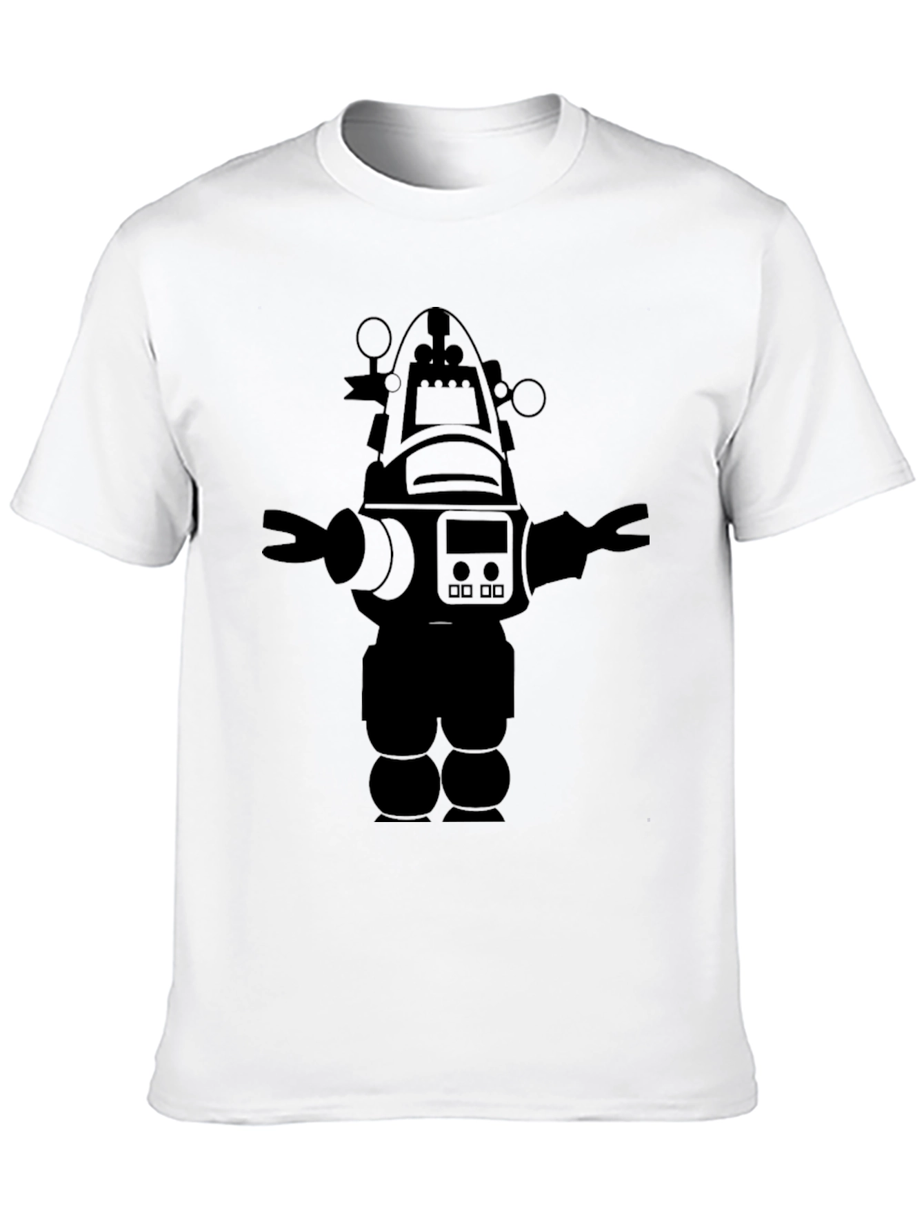 Black Robot Graphic Black T-Shirt Cool Design view 10