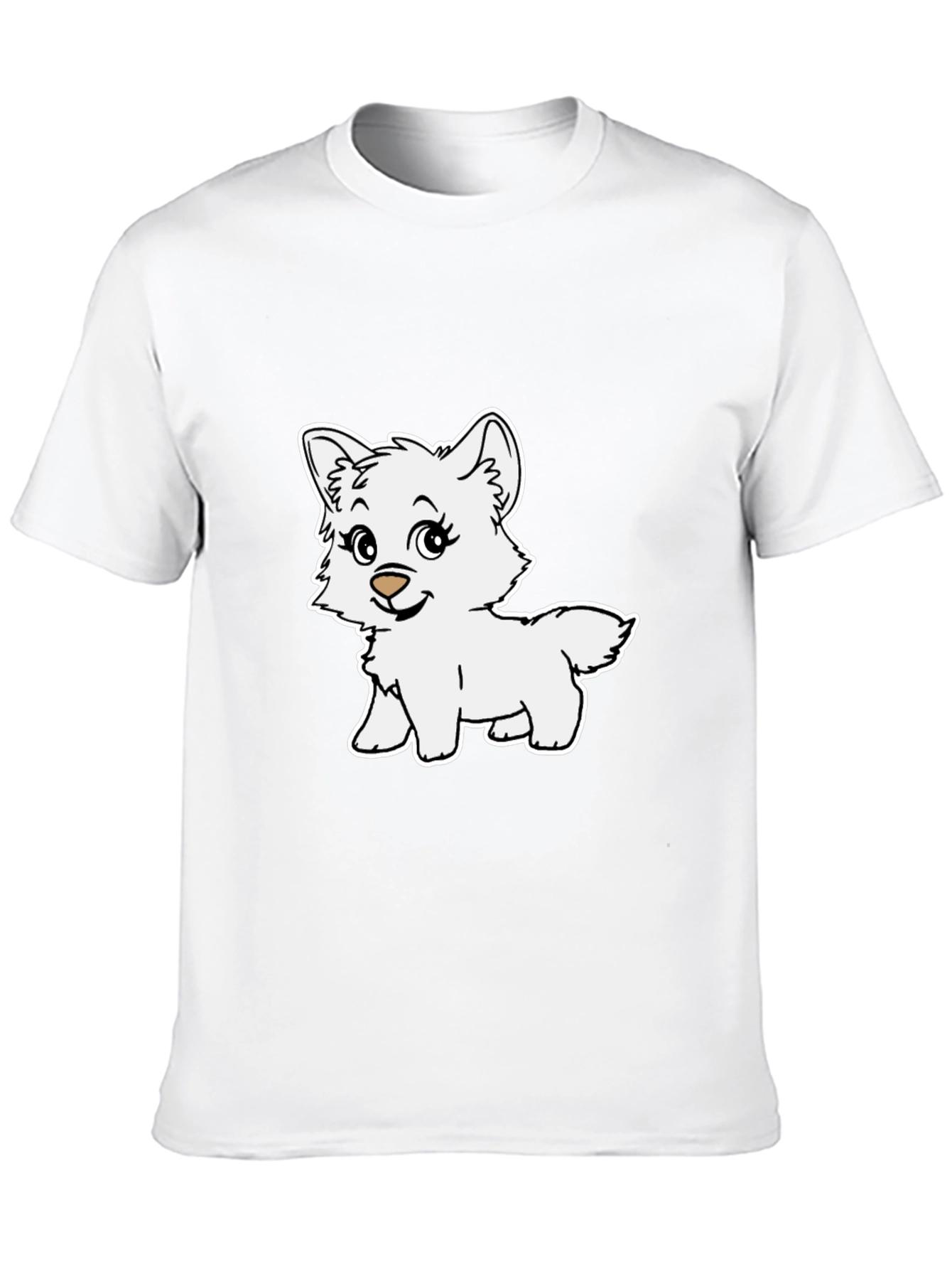Black Cute Cartoon Puppy Graphic T-Shirt - Black view 10