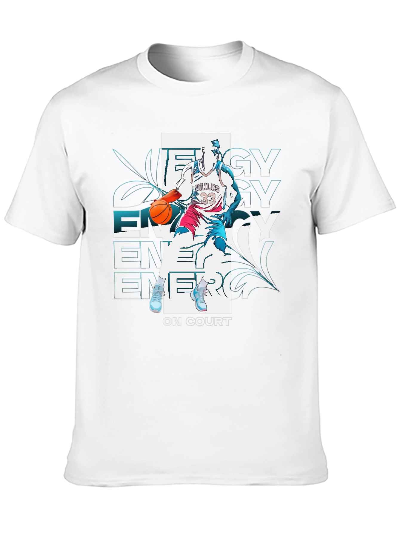 Black Energy On Court Basketball Graphic Tee view 10
