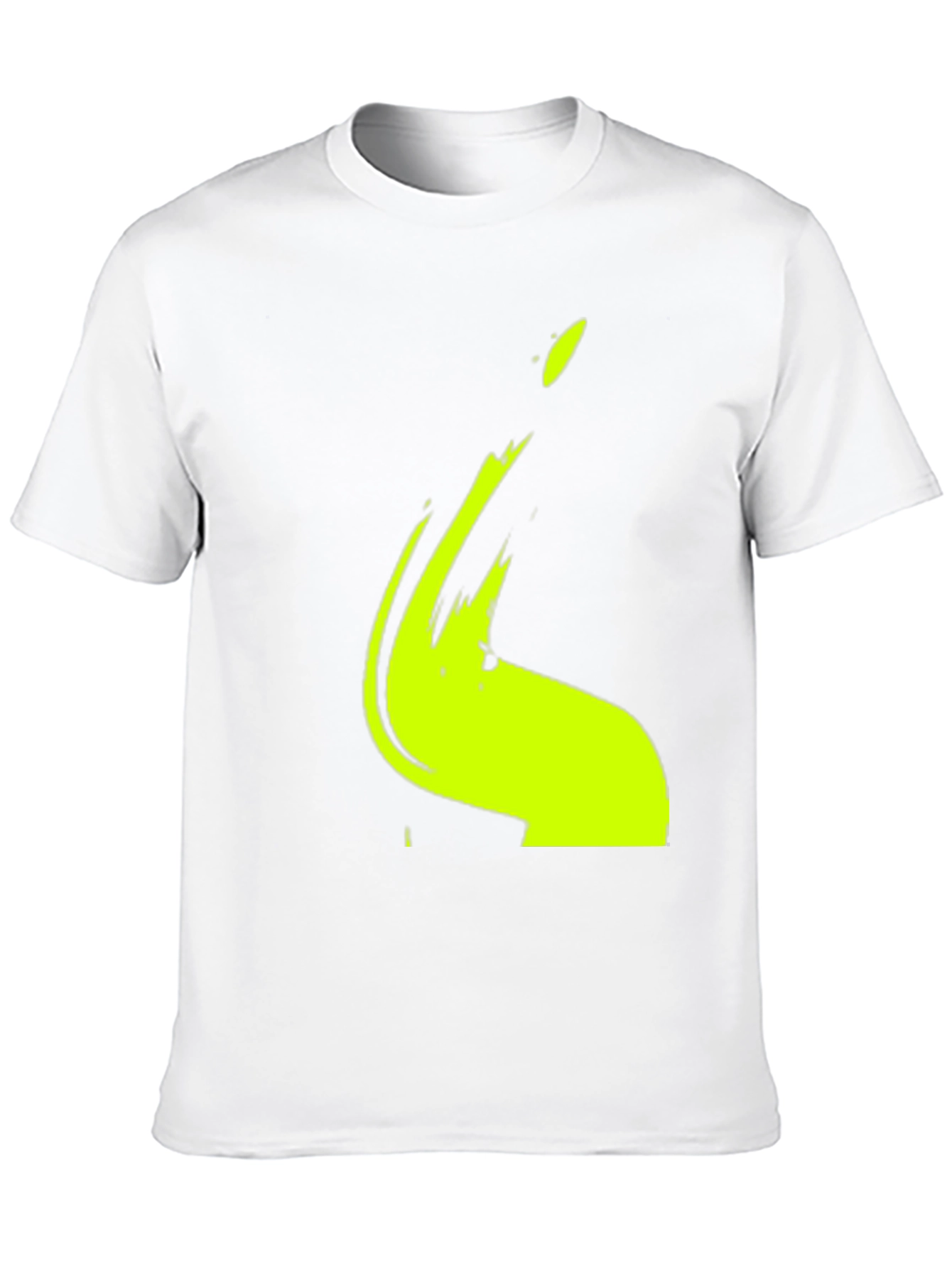 Black Modern Graphic Tee - Abstract Lime Print view 10