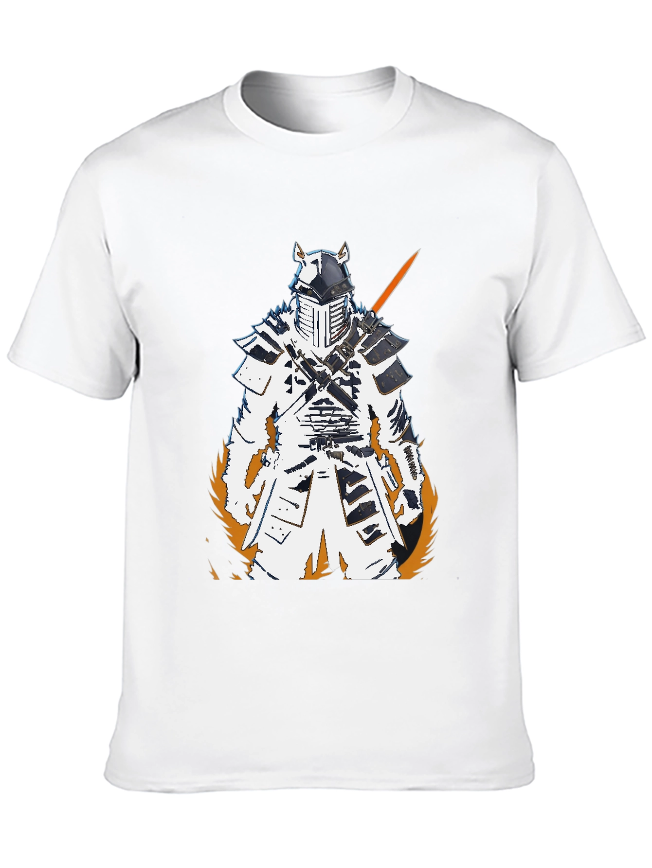 Black Samurai Warrior Graphic Tee - Black Cotton T-Shirt view 10