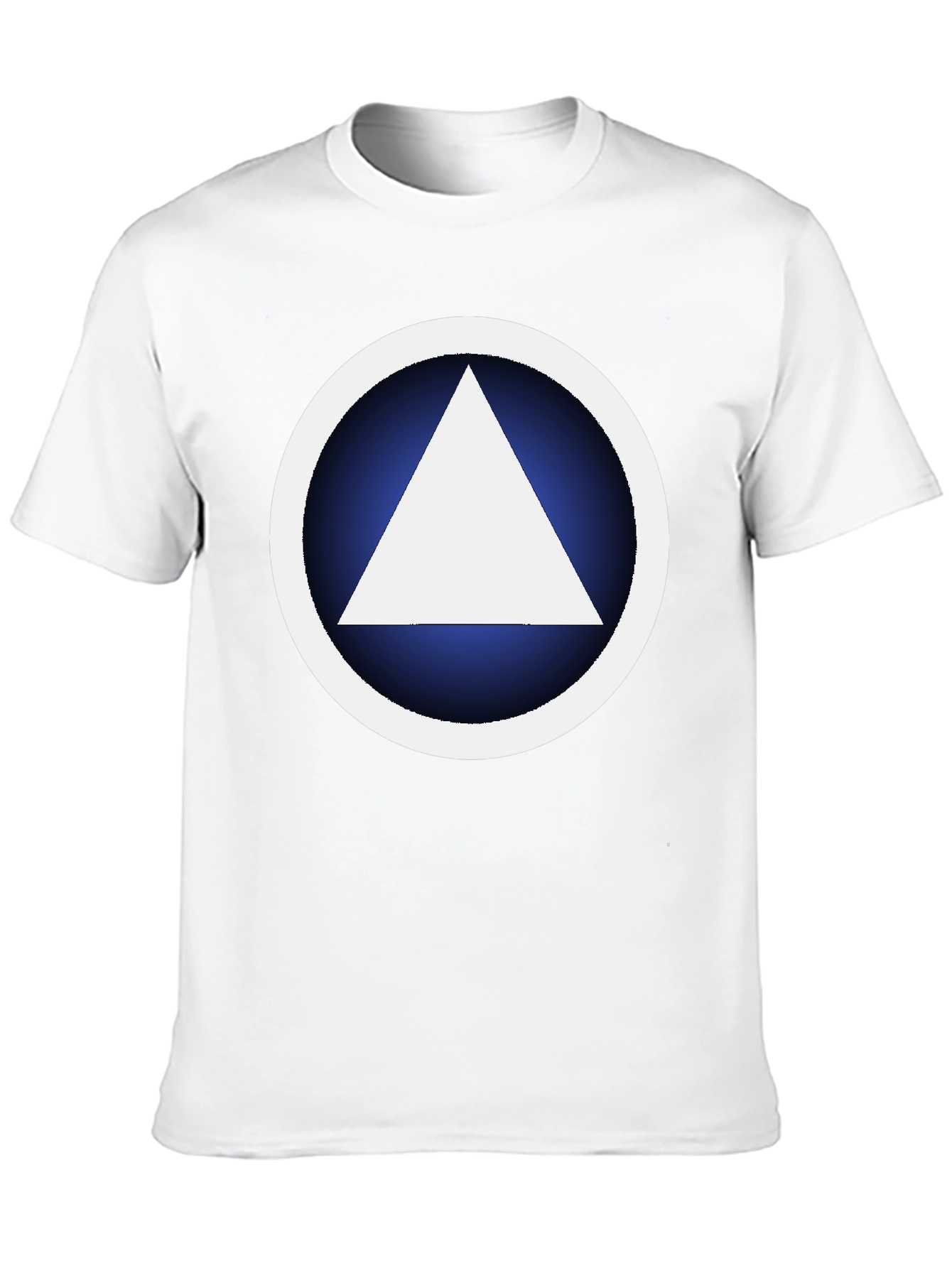 Black Geometric Graphic T-Shirt - White Triangle Design view 10