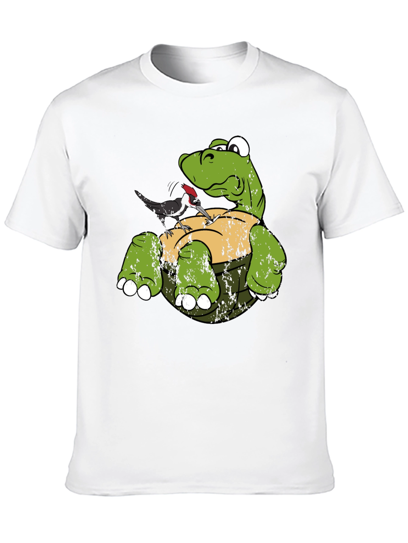 Black Turtle & Woodpecker Graphic T-Shirt view 10