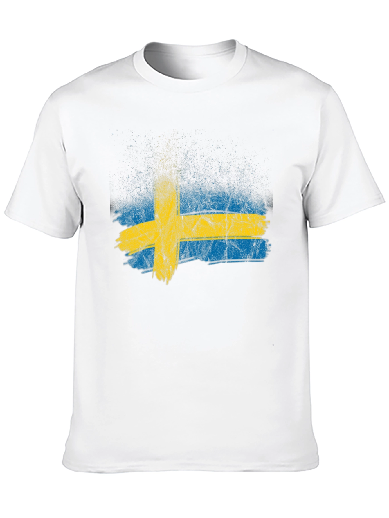 Black Sweden Flag Distressed Graphic Tee - Black view 10
