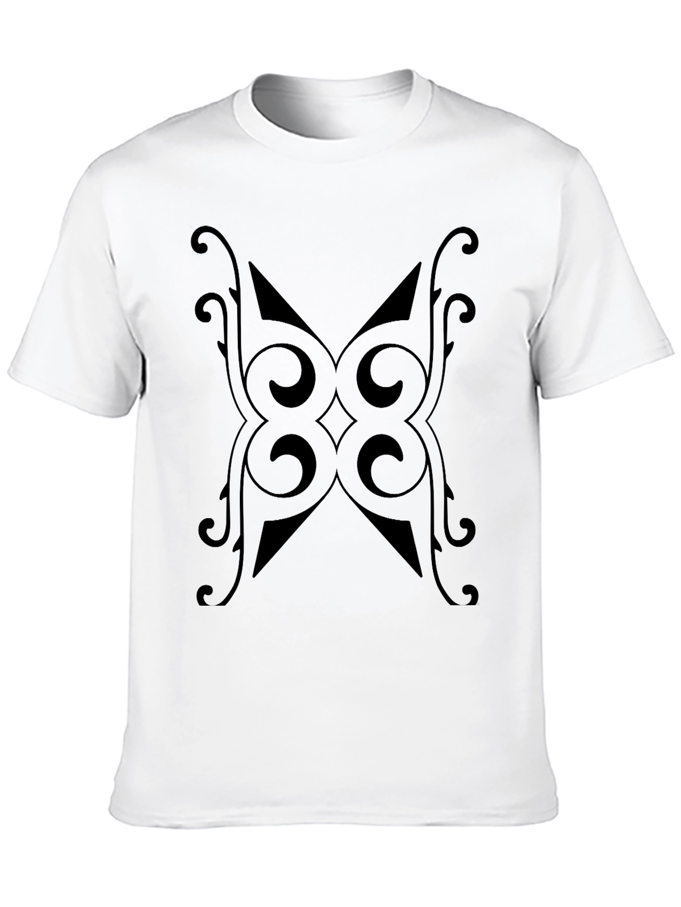 Black Tribal Pattern Black T-Shirt view 10