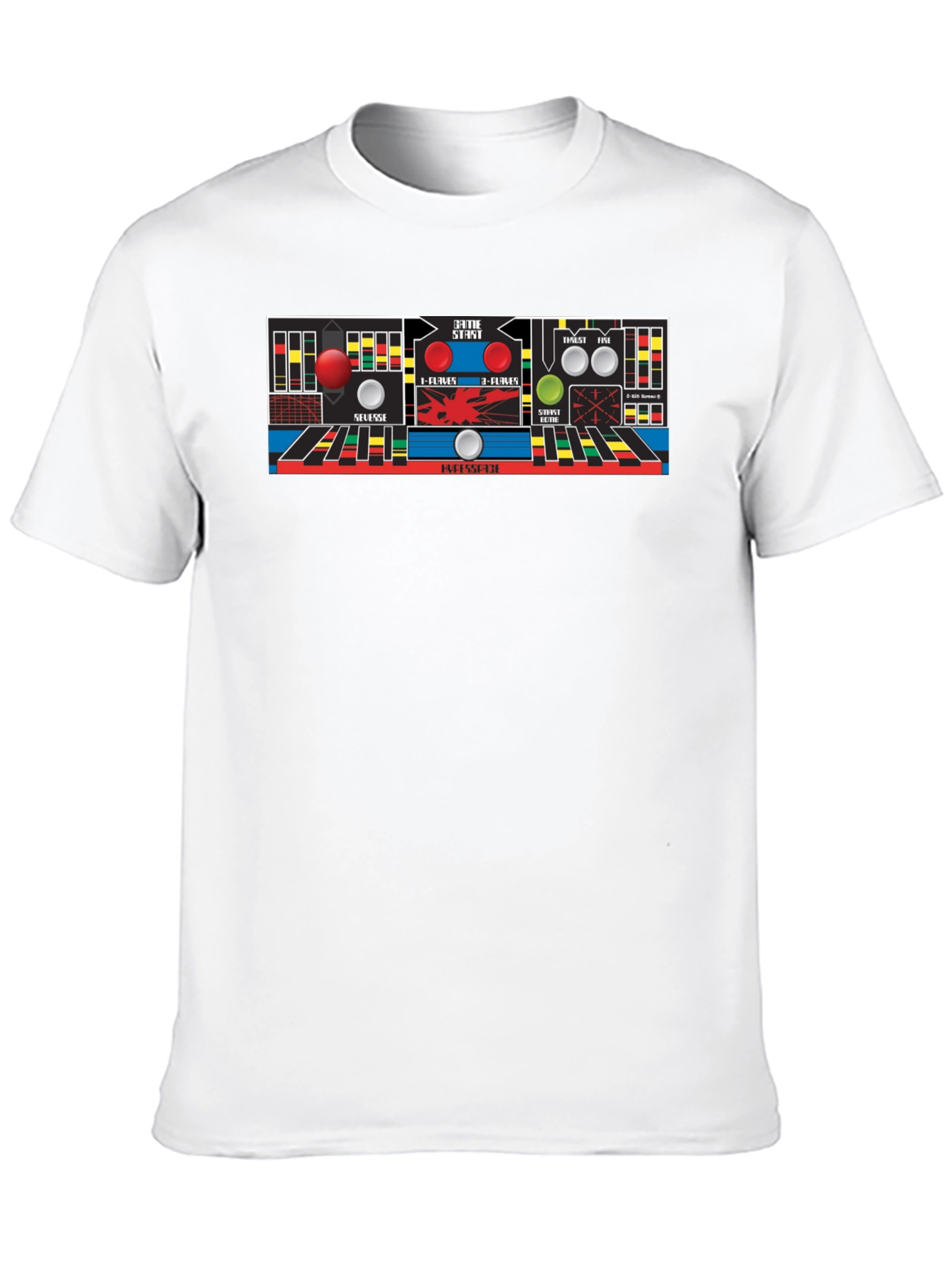 Black Retro Arcade Game Control Panel T-Shirt view 10
