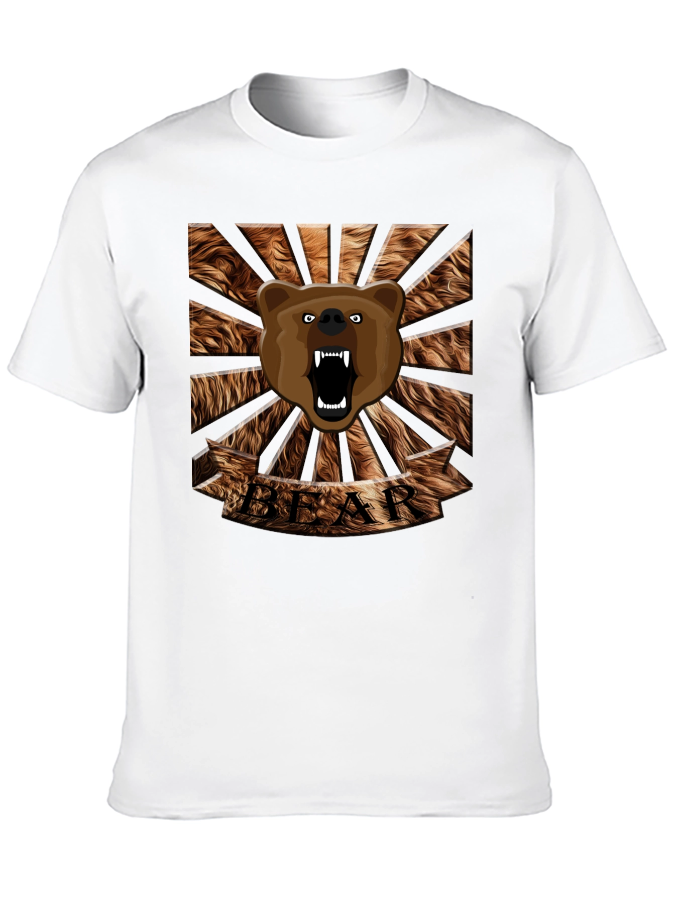 Black Roaring Bear Graphic T-Shirt - Mens Black Crew Neck Tee view 10