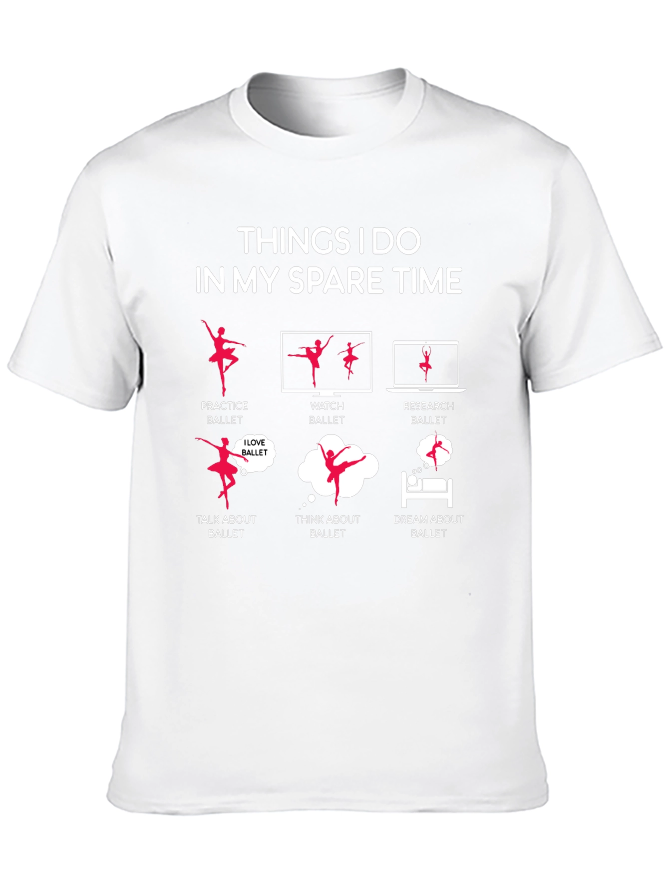 Black Ballet Lover's Spare Time T-Shirt view 10