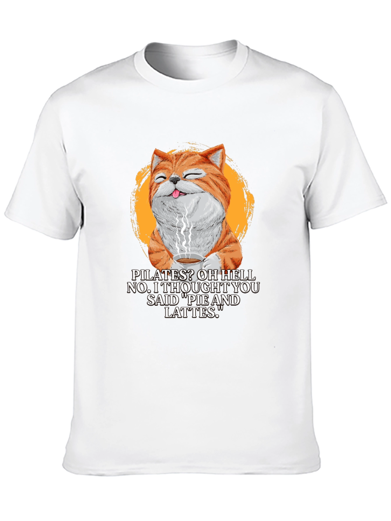 Pilates? Pie & Lattes Cat Graphic T-Shirt - 10
