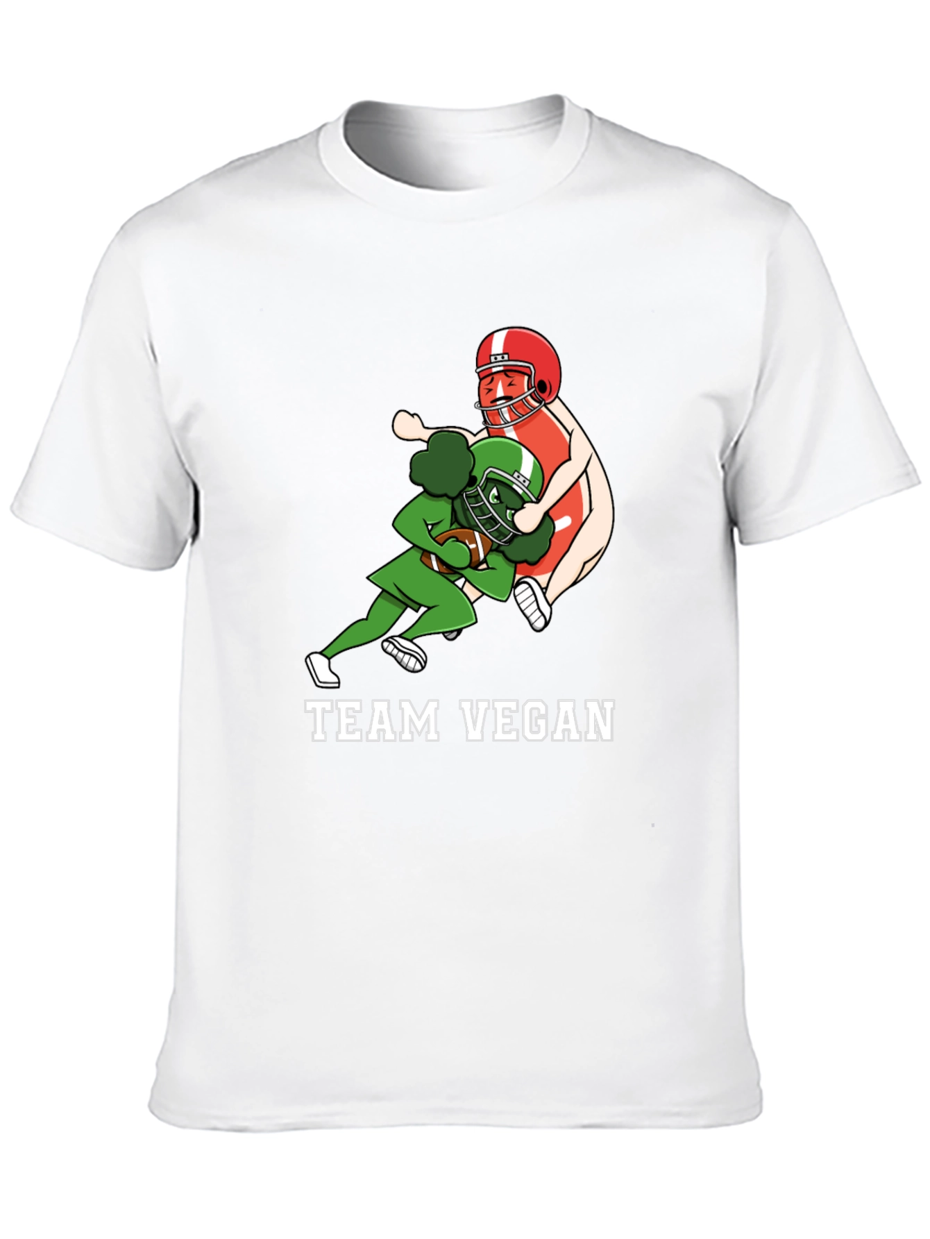 Black Team Vegan Football T-Shirt - Funny Vegan Gift view 10