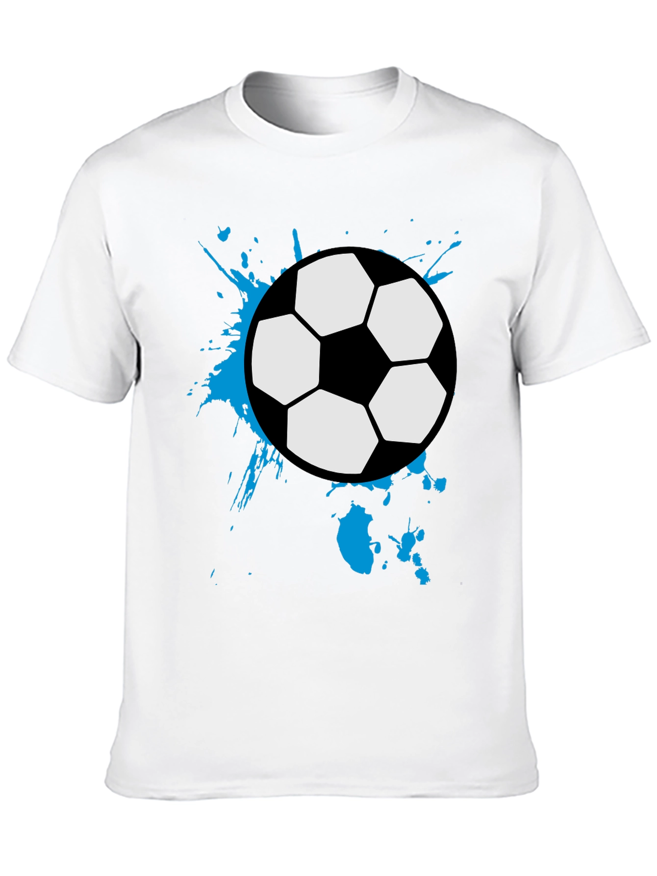 Black Soccer Ball Splash Tee - Black Cotton Graphic T-Shirt view 10