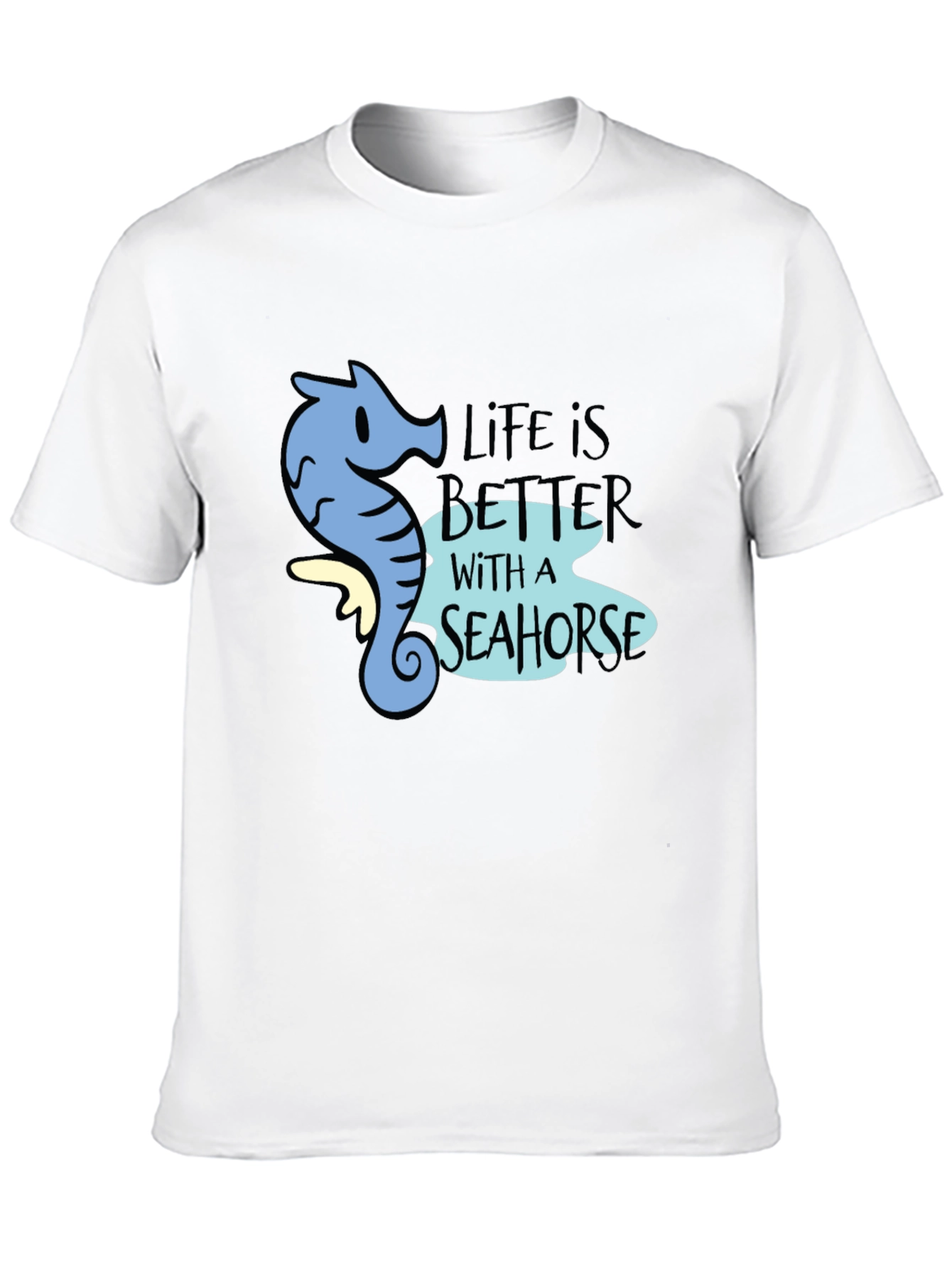 Black Life is Better with a Seahorse Black Graphic Tee view 10