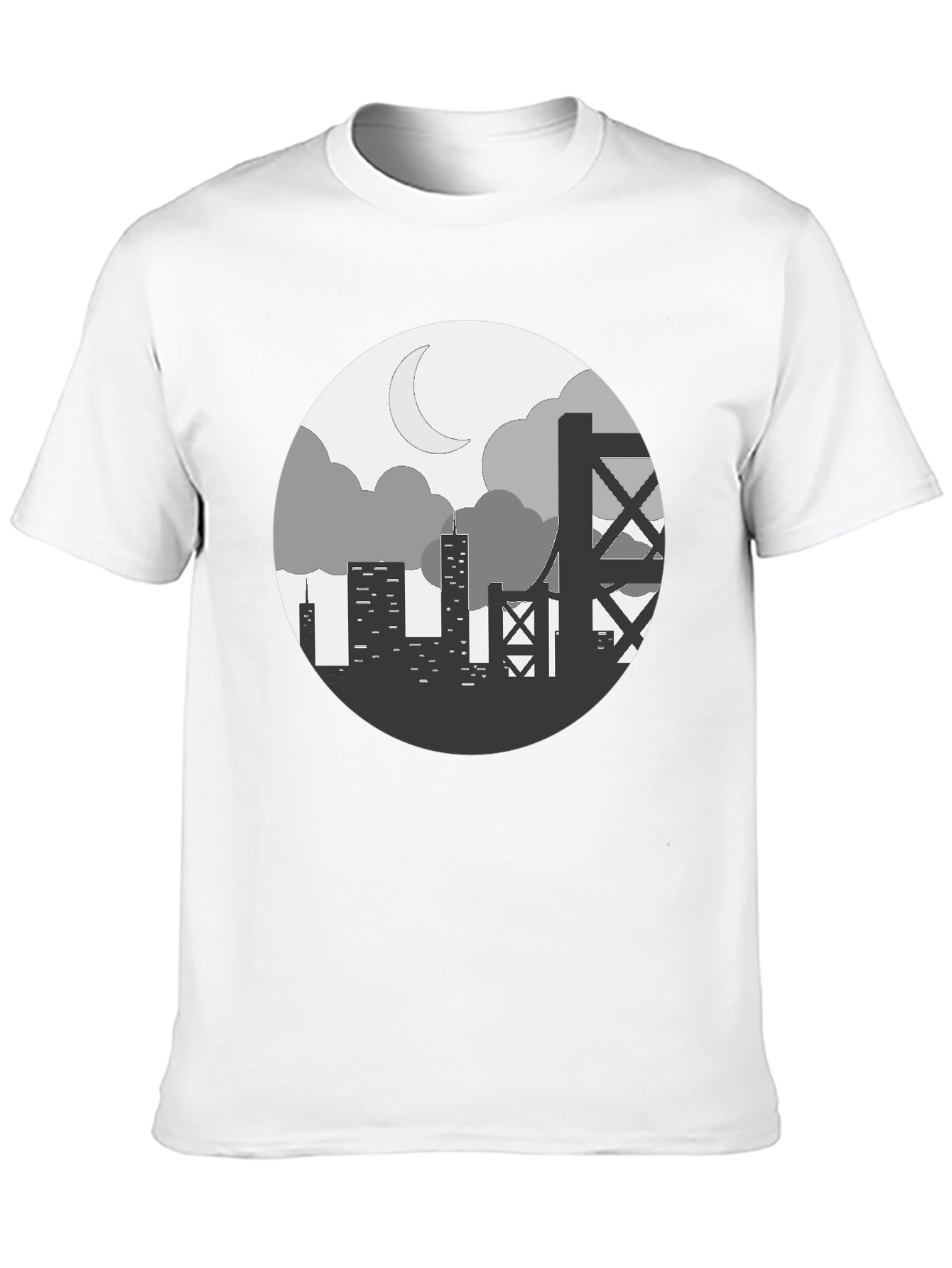 Black Cityscape Silhouette Graphic Tee - Black view 10