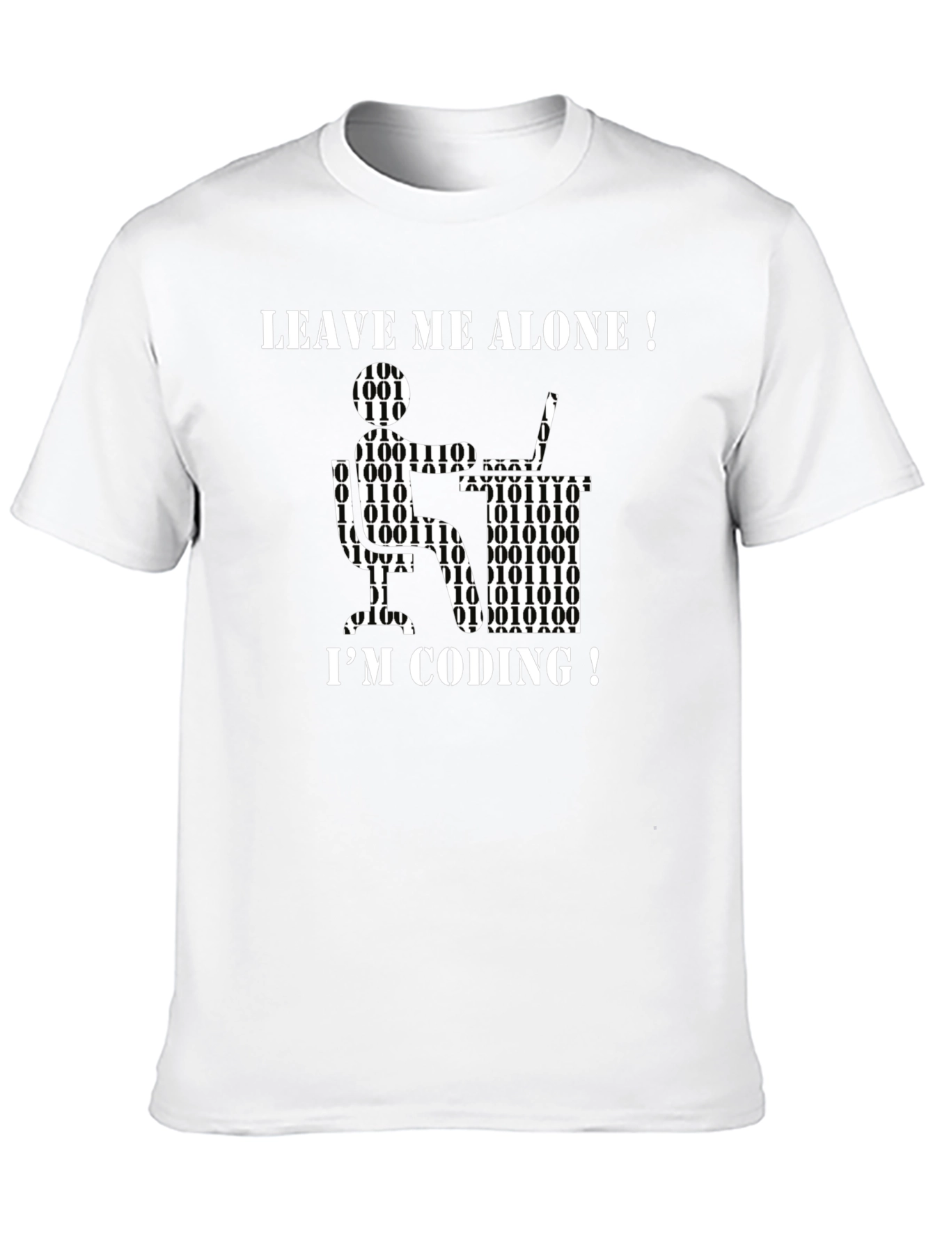 Black Leave Me Alone I'm Coding Graphic T-Shirt view 10