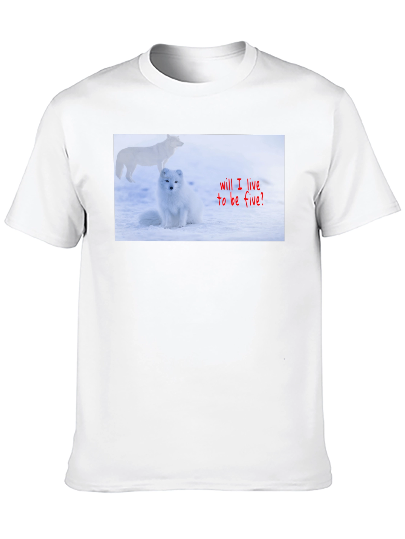 Black Arctic Fox T-Shirt - "Will I Live to Be Five?" view 10
