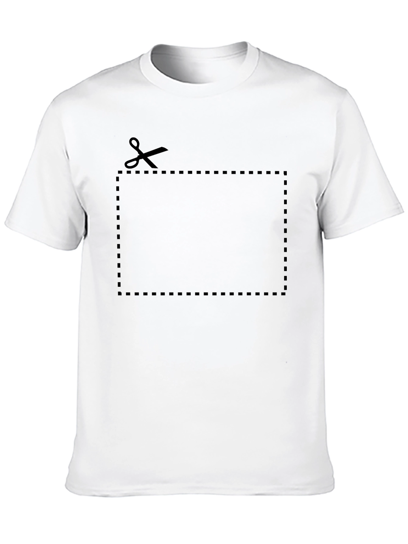 Black Customizable Cut Here Black T-Shirt view 10