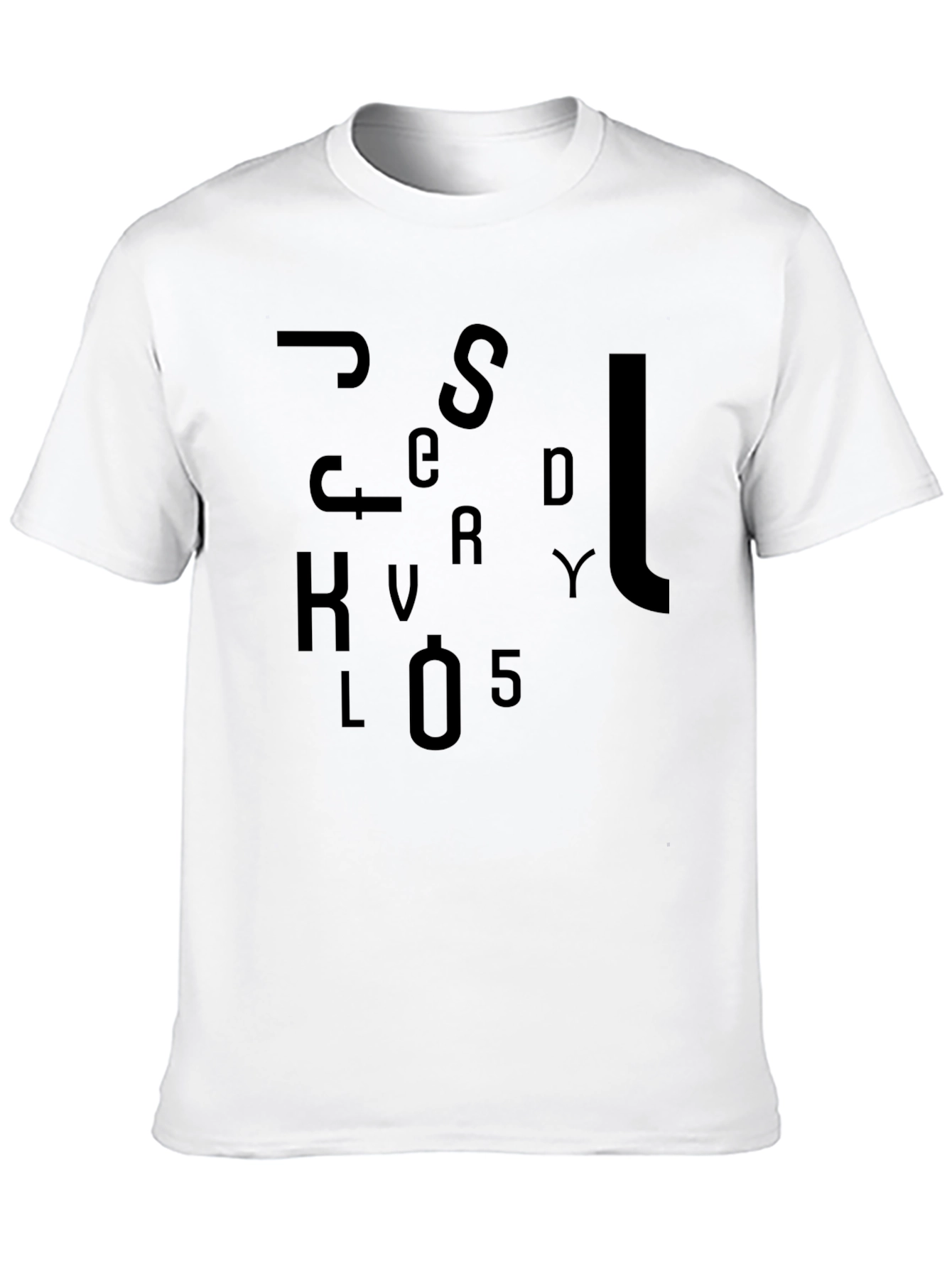 Black Abstract Lettering Graphic T-Shirt view 10
