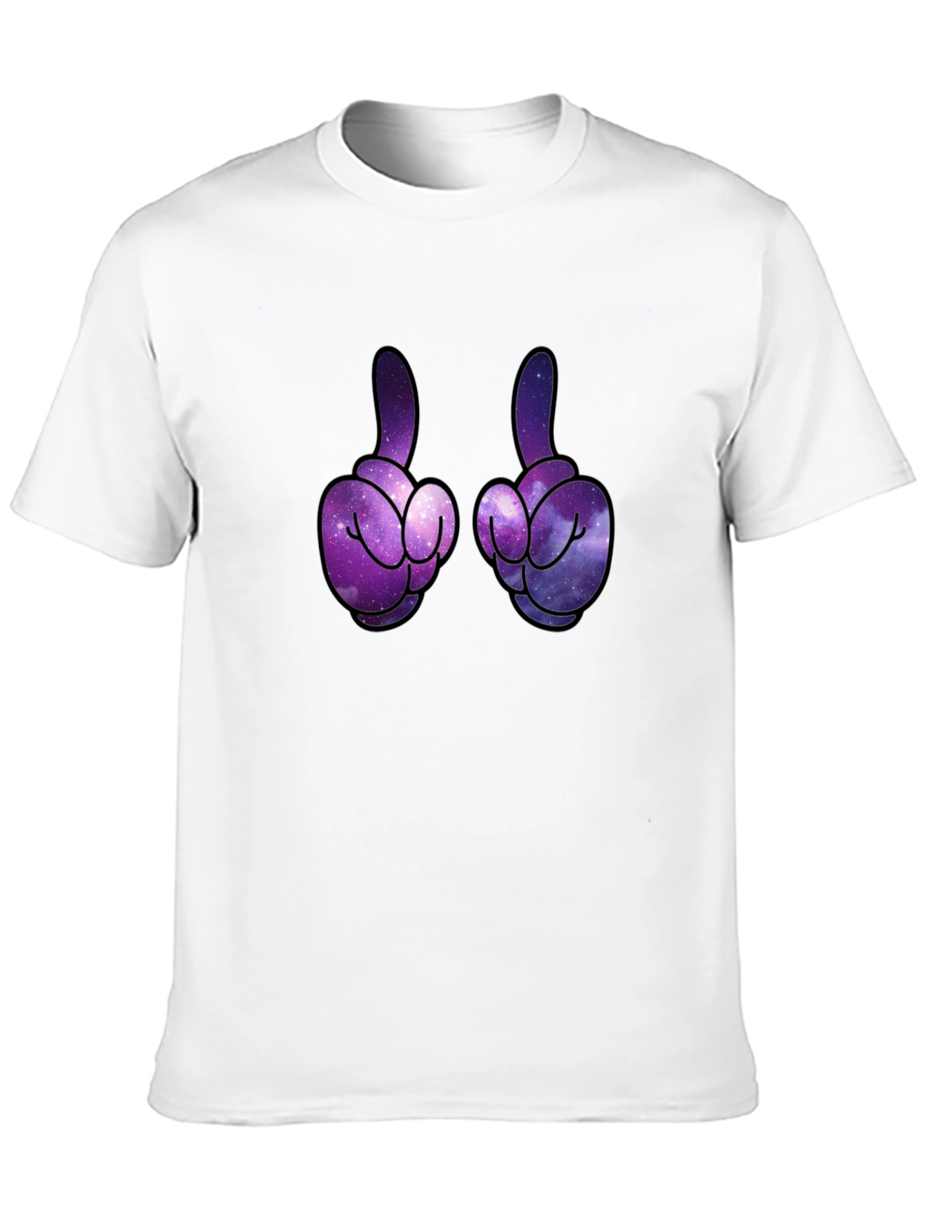 Black Galaxy Finger Graphic Tee - Black Unisex T-Shirt view 10