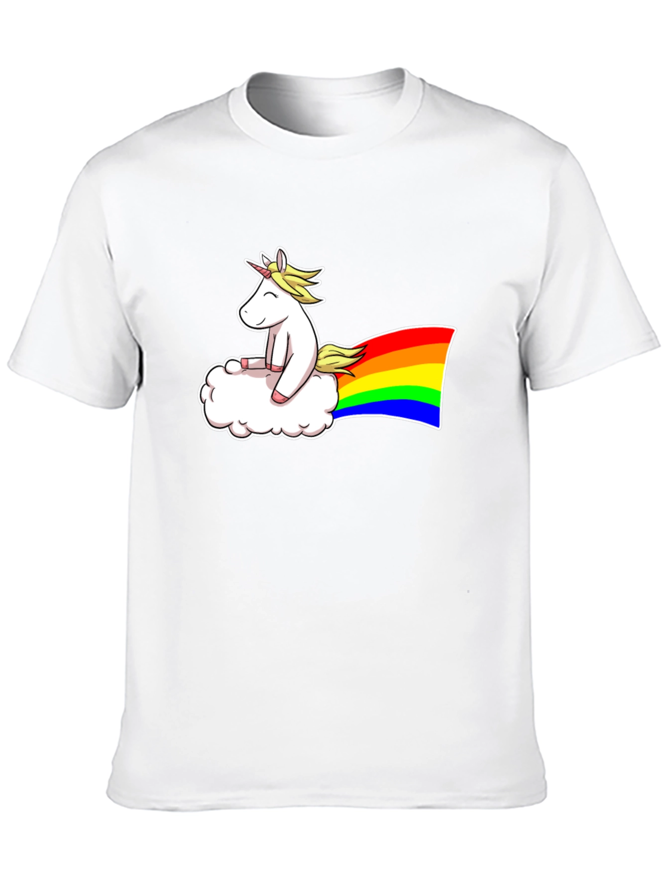 Black Unicorn Cloud Rainbow Graphic T-Shirt view 10