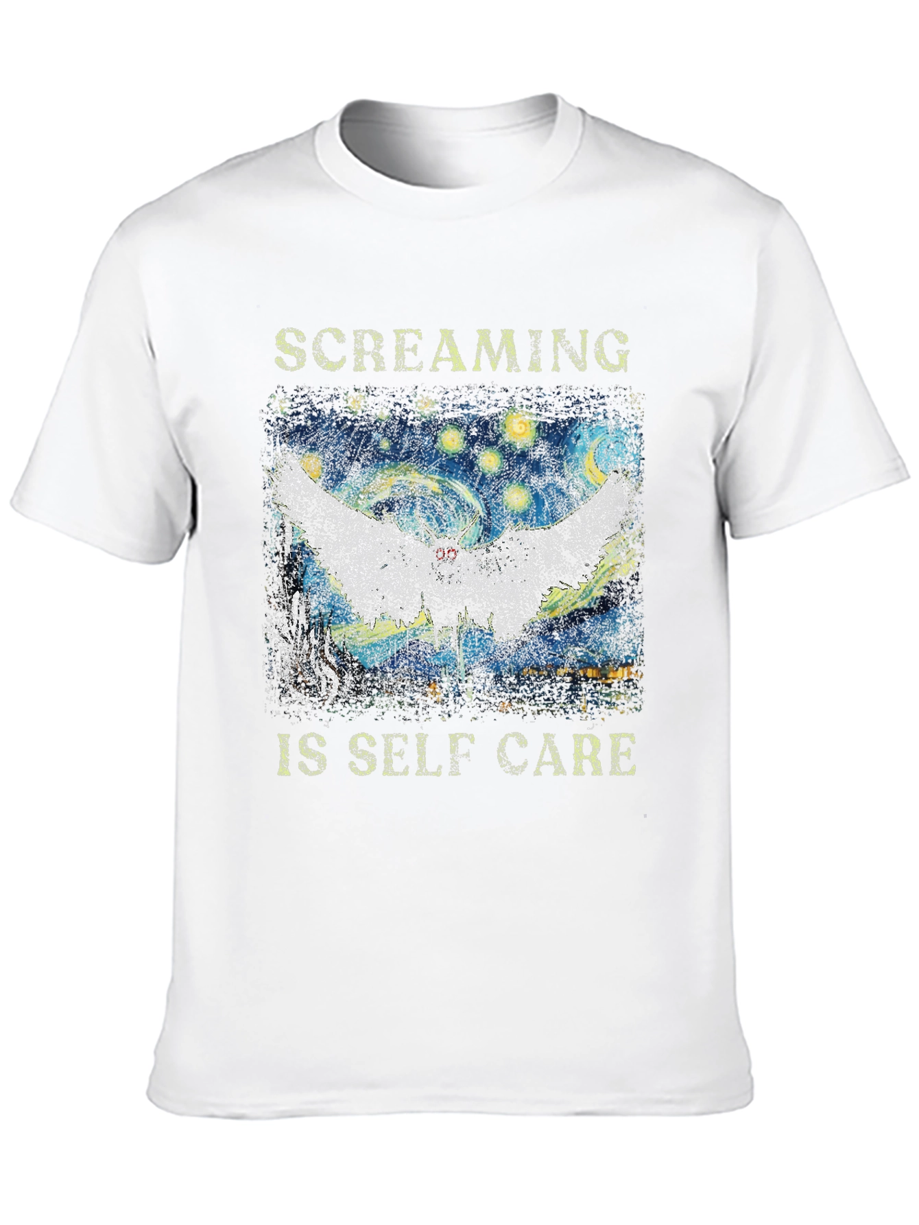 Black Screaming Is Self Care Graphic T-Shirt view 10
