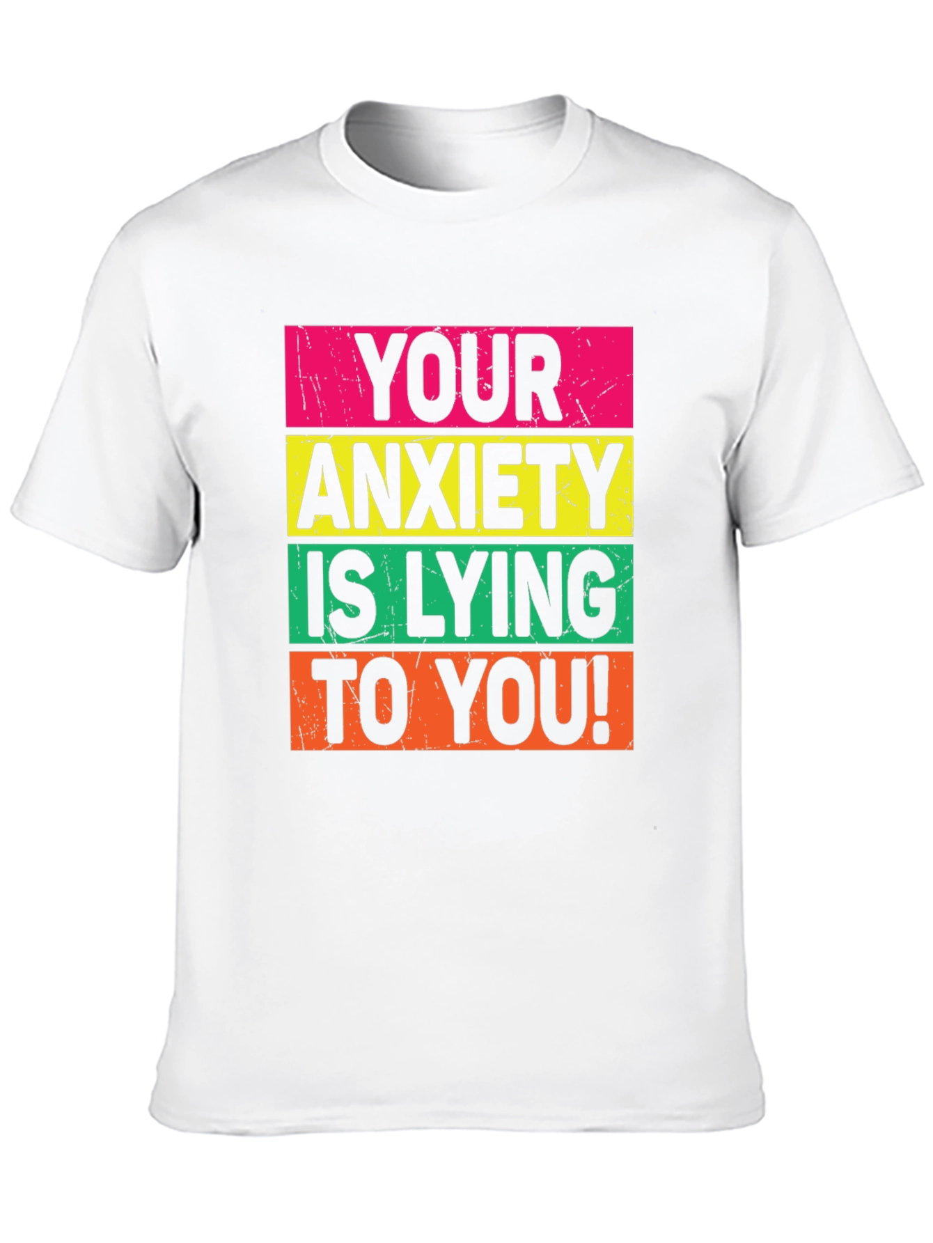 Black Anxiety Lying Graphic Tee - Positive Mindset T-Shirt view 10