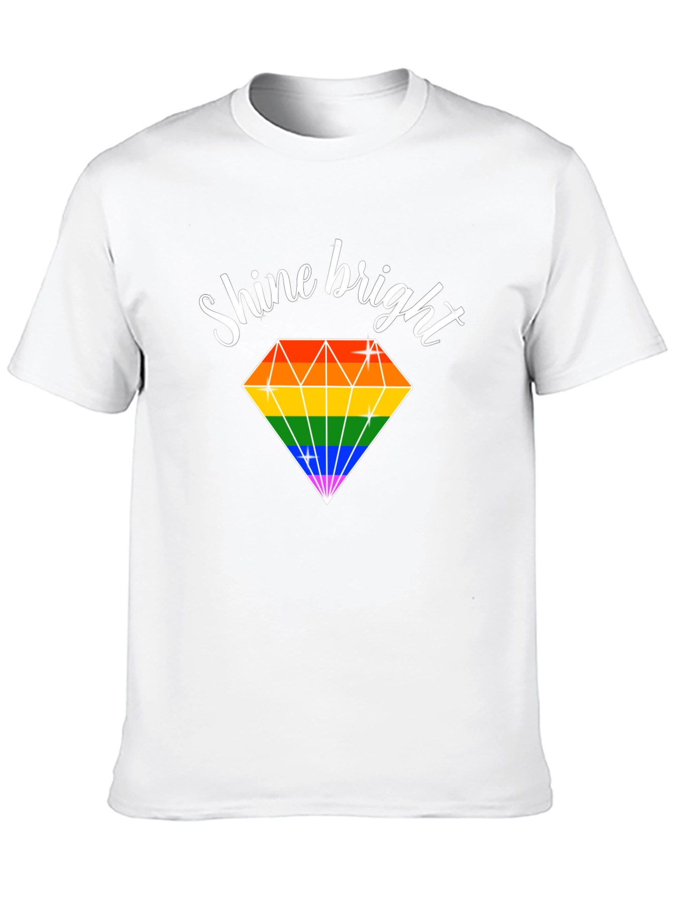Black Shine Bright Rainbow Diamond T-Shirt view 10