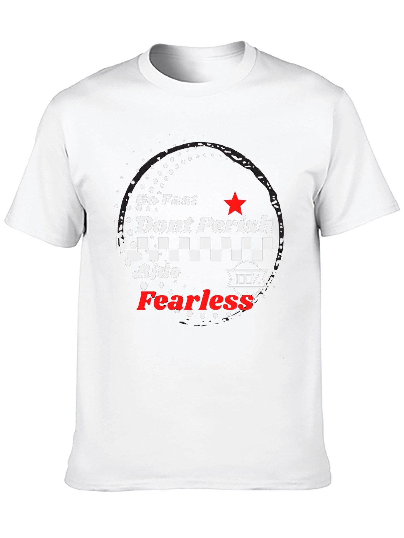 Black Go Fast Fearless Ride Black Graphic Tee view 10