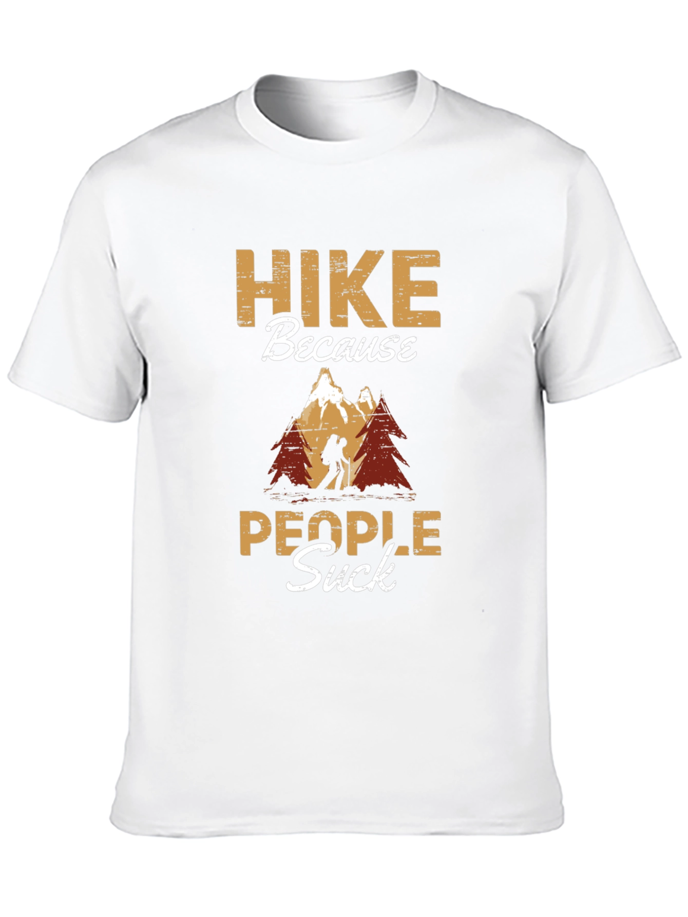 Black Hike Because People Suck T-Shirt view 10