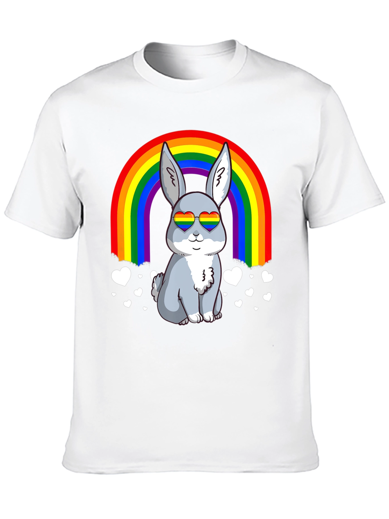 Black Rainbow Bunny Pride T-Shirt view 10