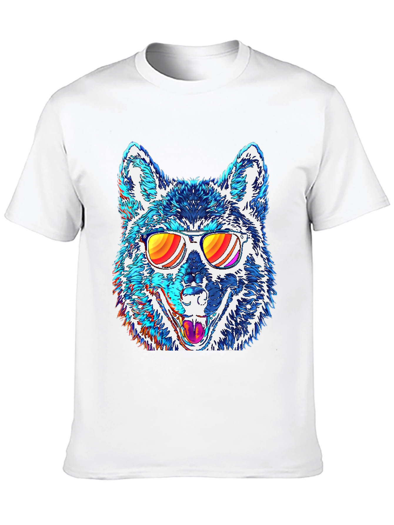 Black Cool Wolf Graphic Tee view 10