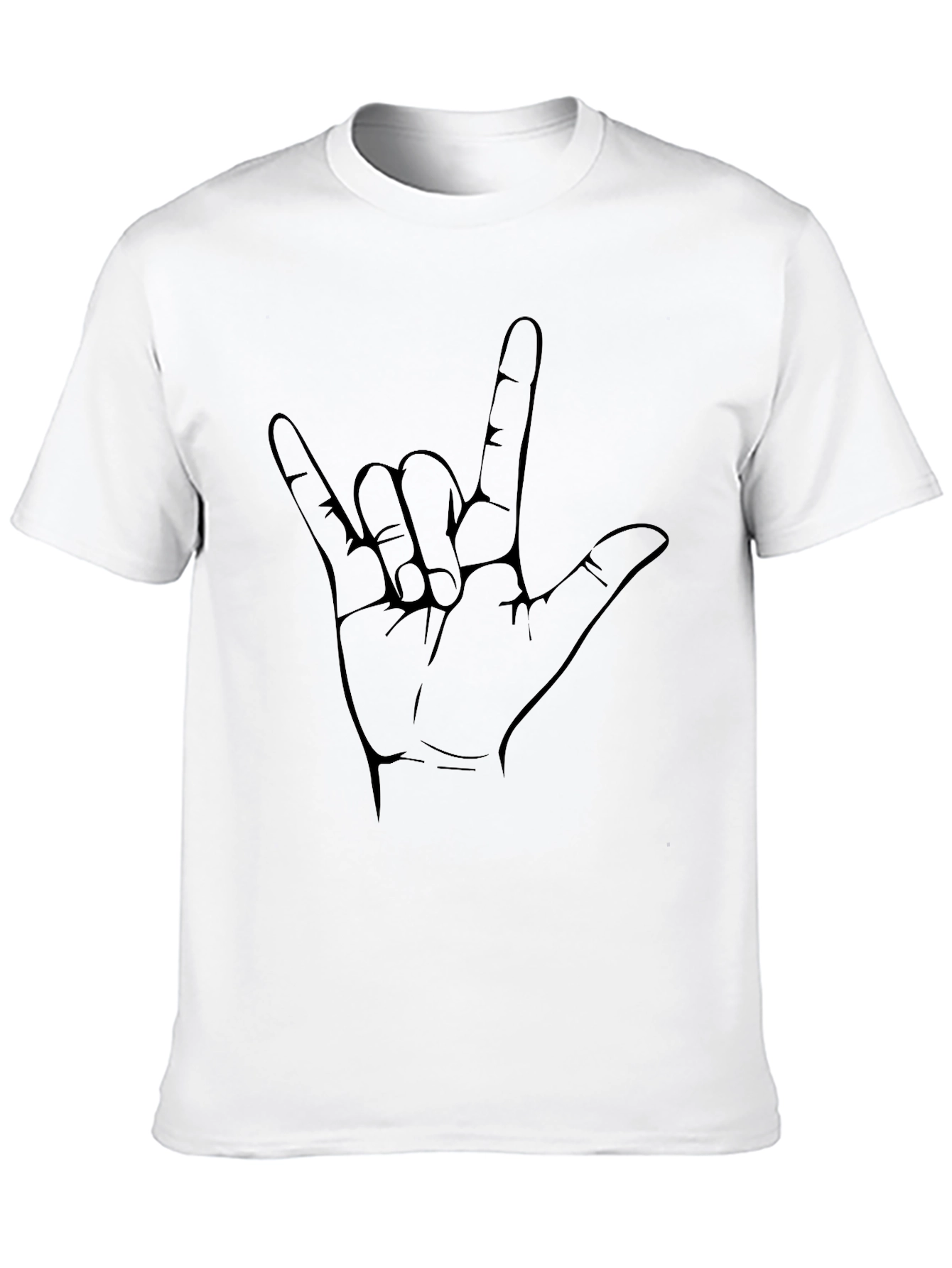 Black I Love You Hand Sign Graphic Tee - Black view 10