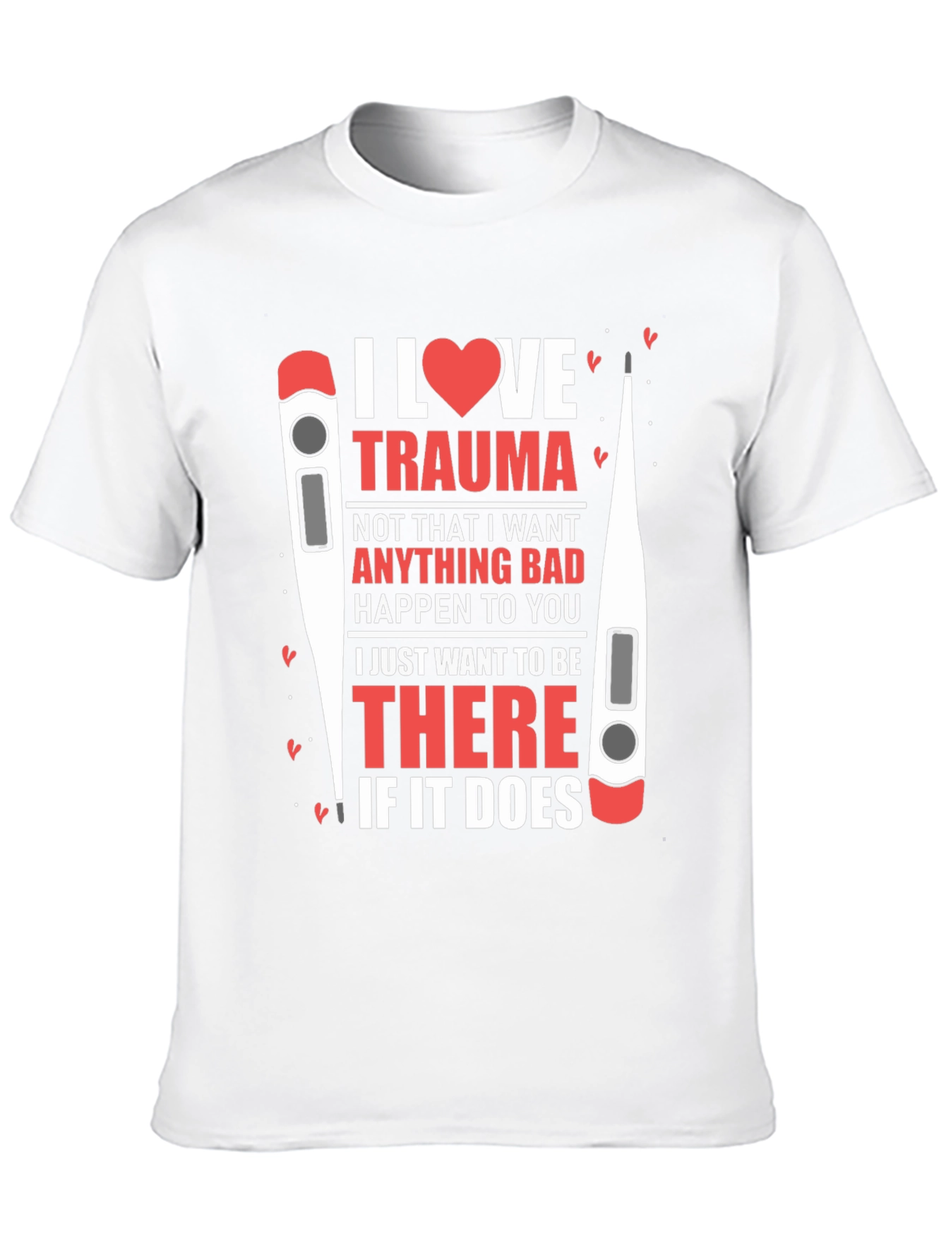 Black I Heart Trauma T-Shirt - Medical Humor view 10
