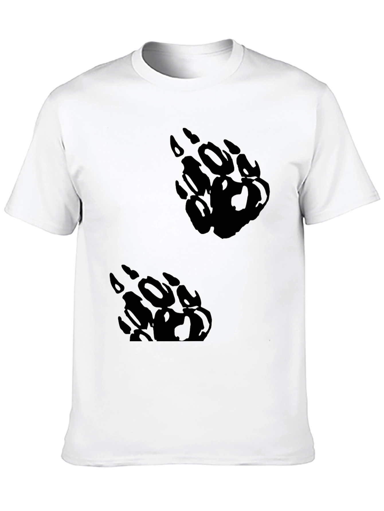 Black Black T-Shirt with Bear Paw Print Design view 10