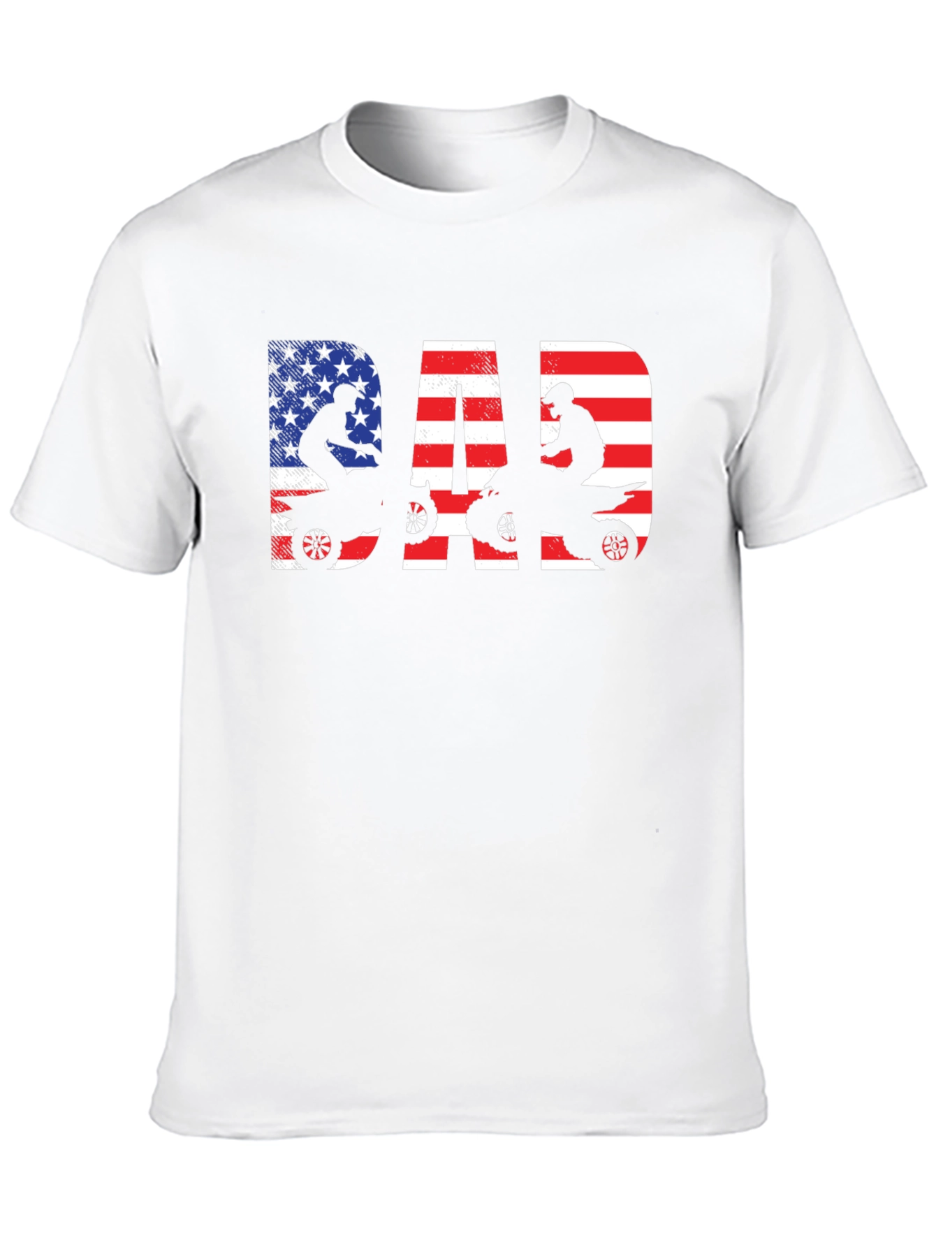 Black Dad ATV Rider American Flag T-Shirt view 10
