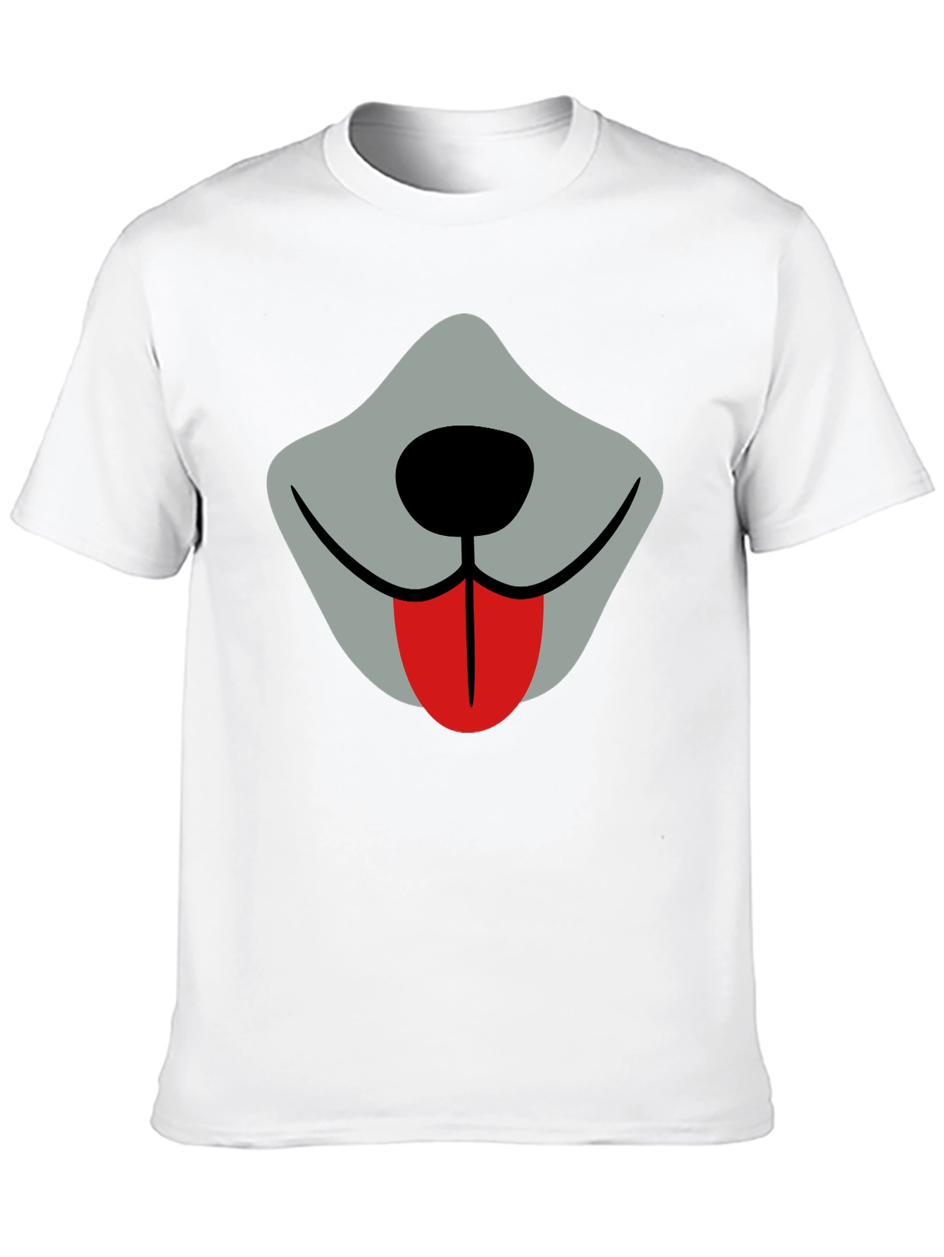 Black Funny Dog Face Graphic Tee - Black Crew Neck view 10
