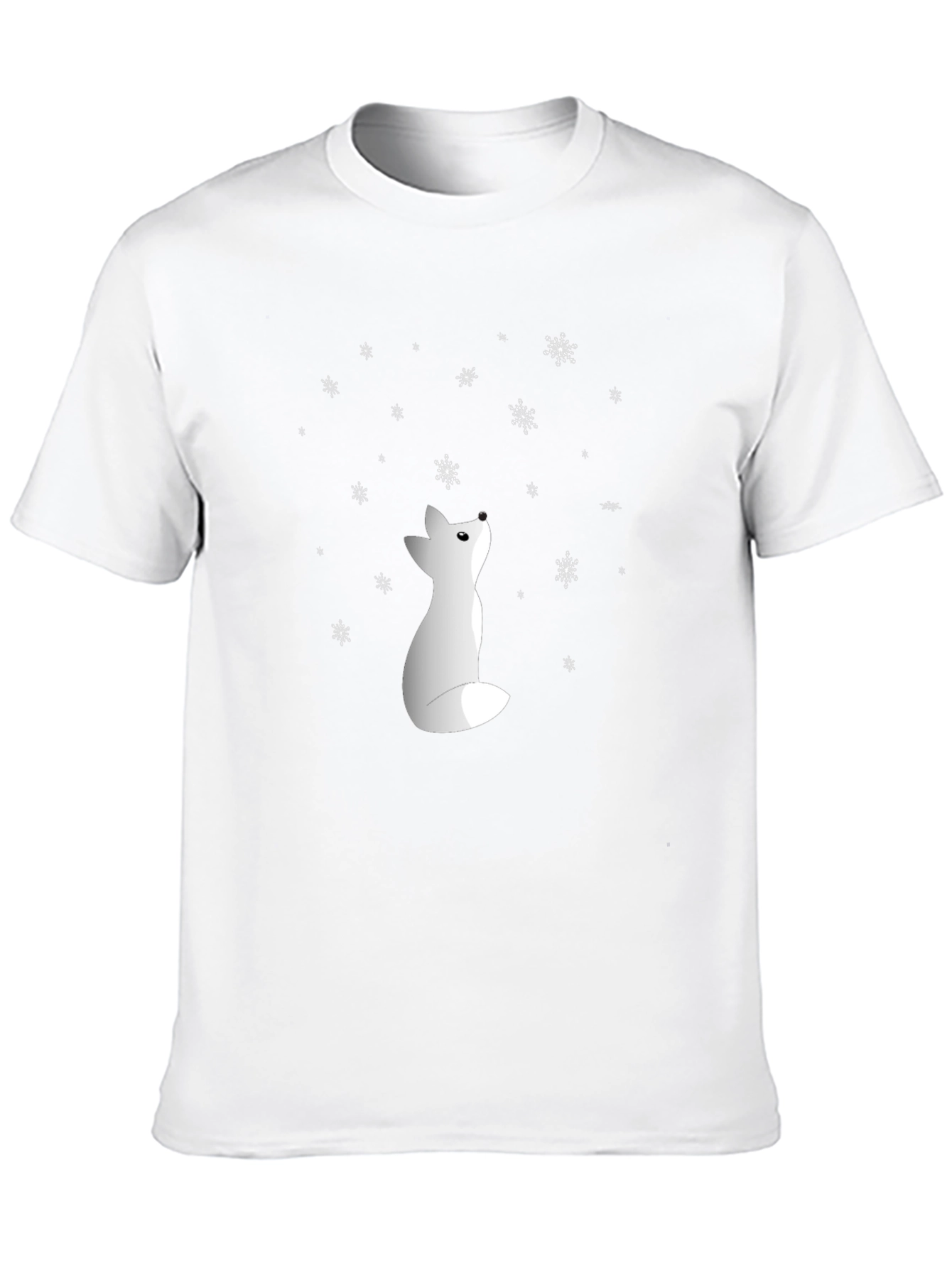 Black Snowy Fox Graphic Tee - Black Cotton Shirt view 10