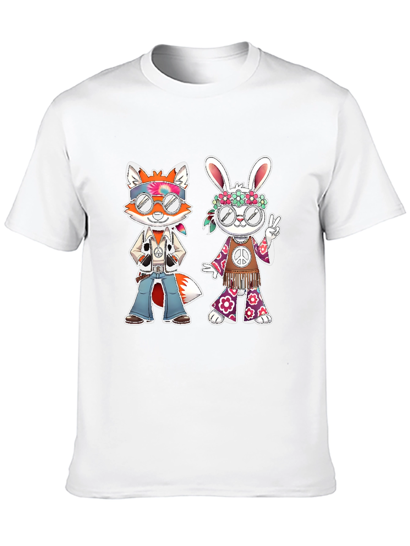 Black Hippie Fox & Rabbit Graphic Tee view 10