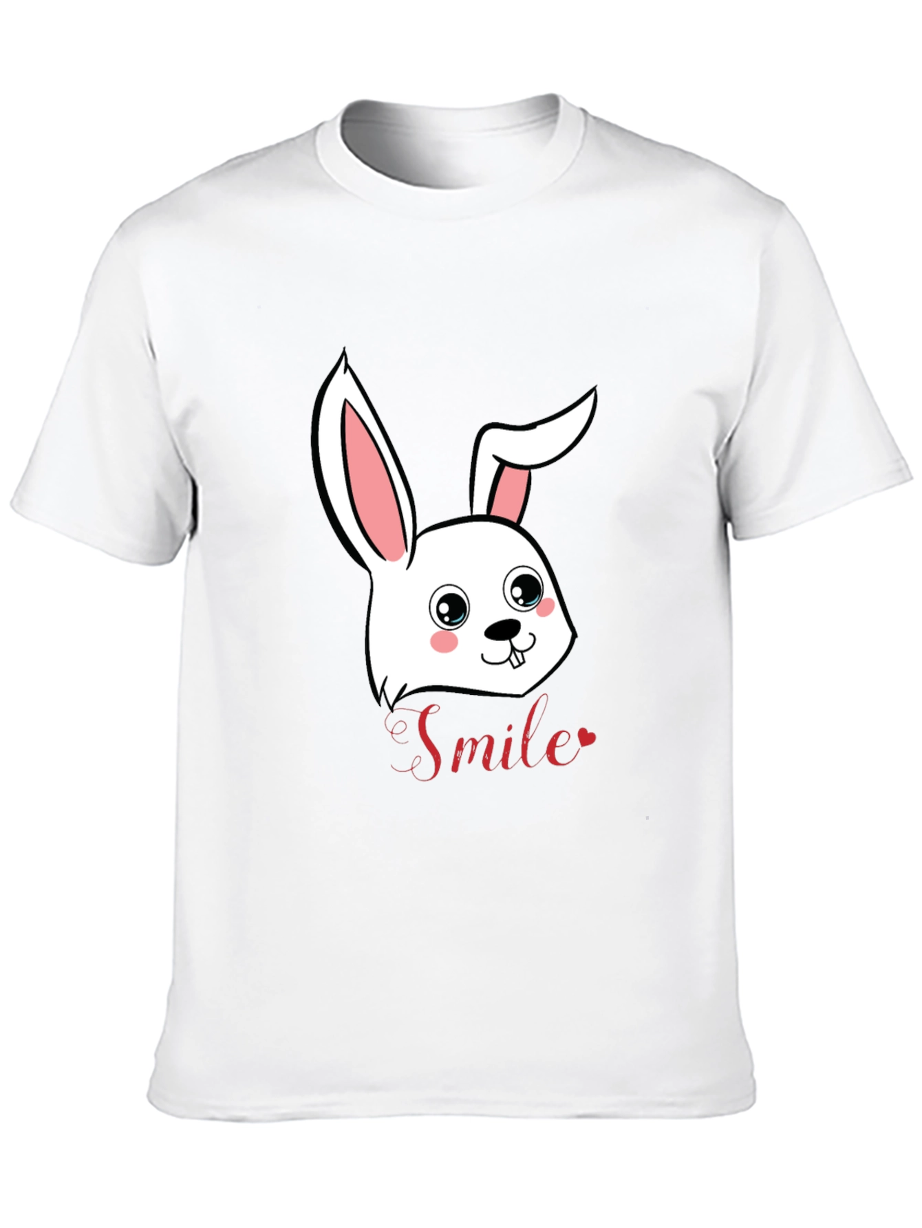Black Cute Bunny Smile Graphic T-Shirt view 10
