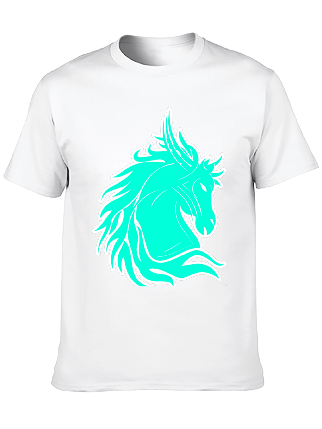Black Cool Horse Graphic Tee - Black Casual T-Shirt view 10