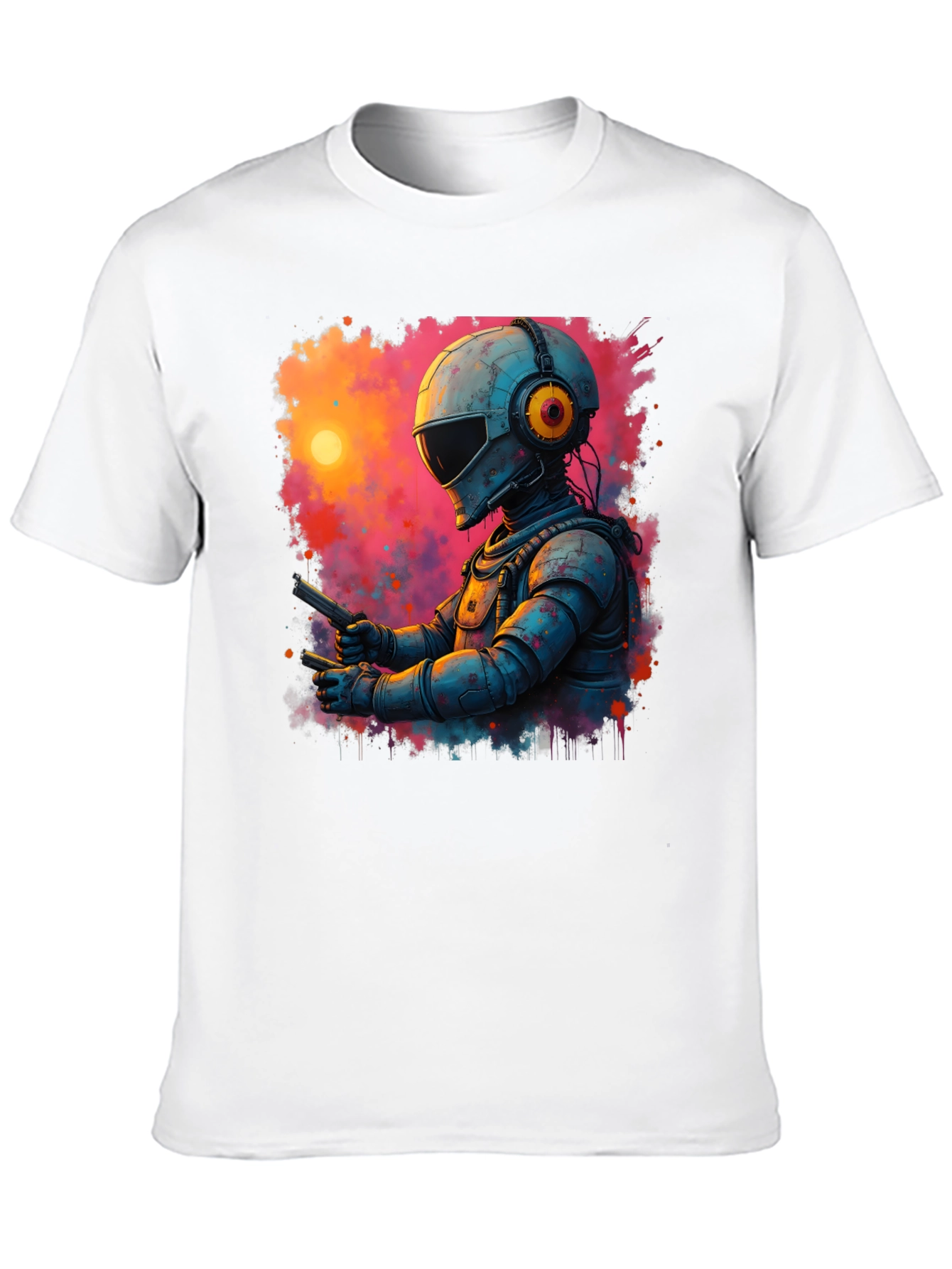 Black Retro Sci-Fi Astronaut T-Shirt view 10