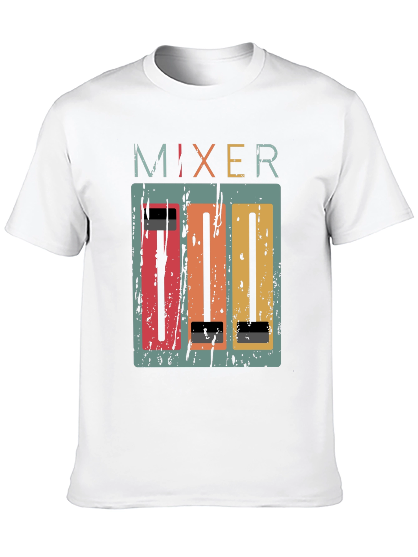Black Retro Mixer Graphic Tee - Music Lover's T-Shirt view 10