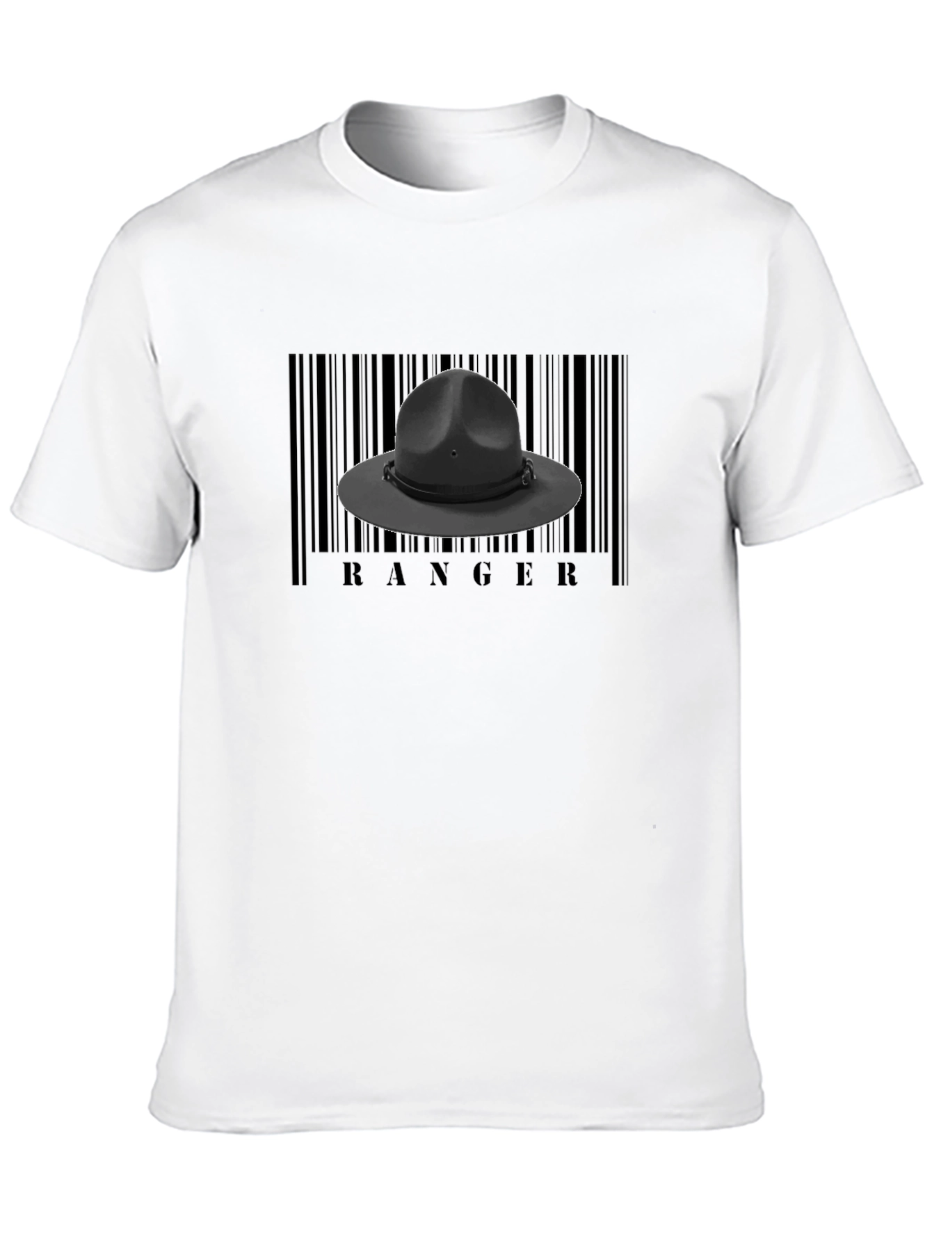 Black Ranger Hat Barcode T-Shirt - Unisex view 10