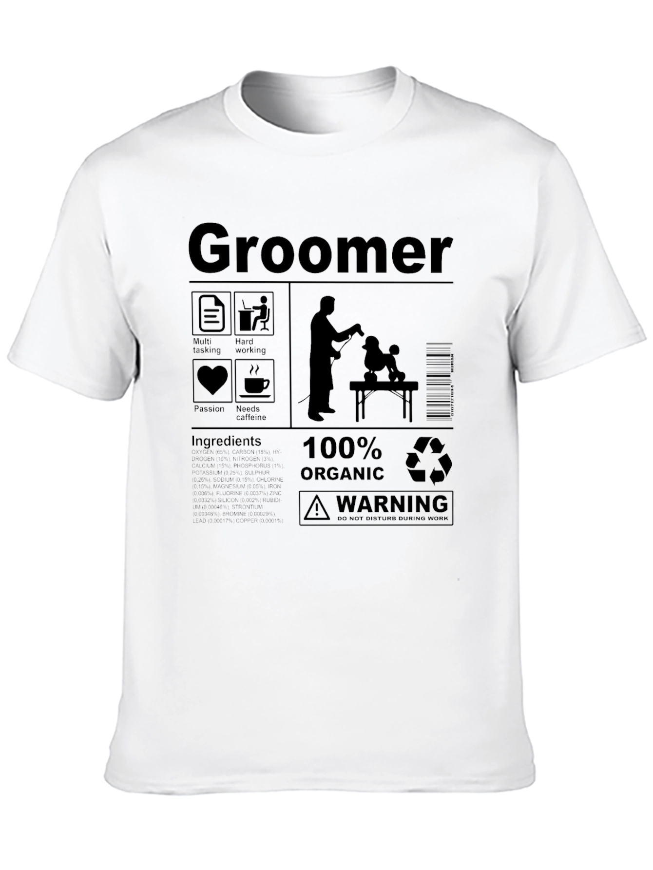 Black Groomer T-Shirt: Funny Gift for Dog Grooming Lovers view 10