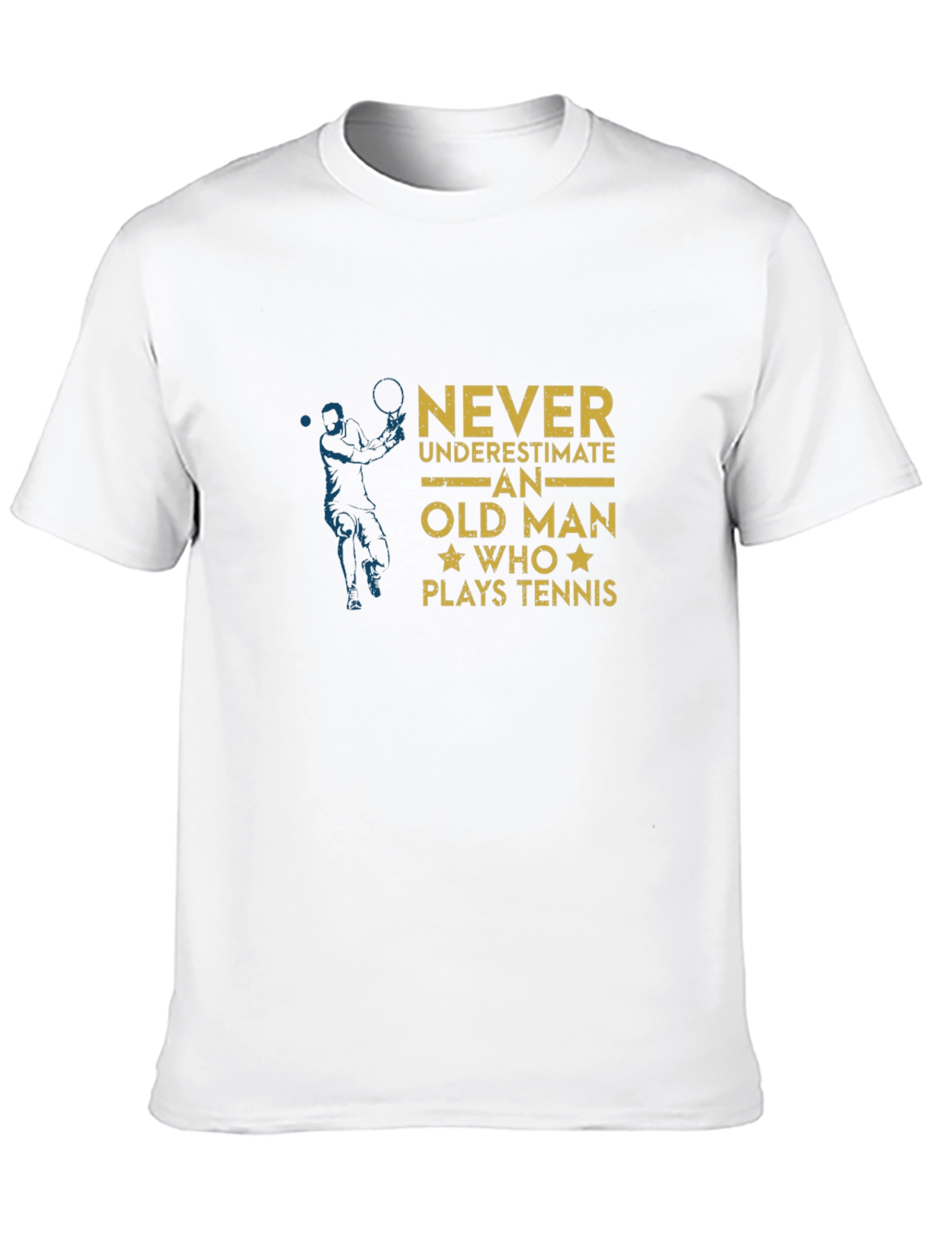 Black Funny Old Man Tennis Player Black T-Shirt view 10