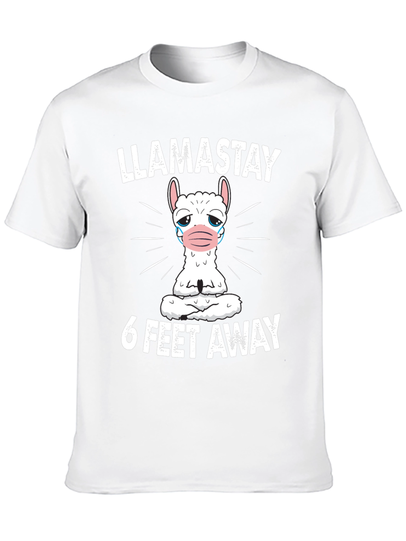 Black Llamastay 6 Feet Away Graphic T-Shirt view 10