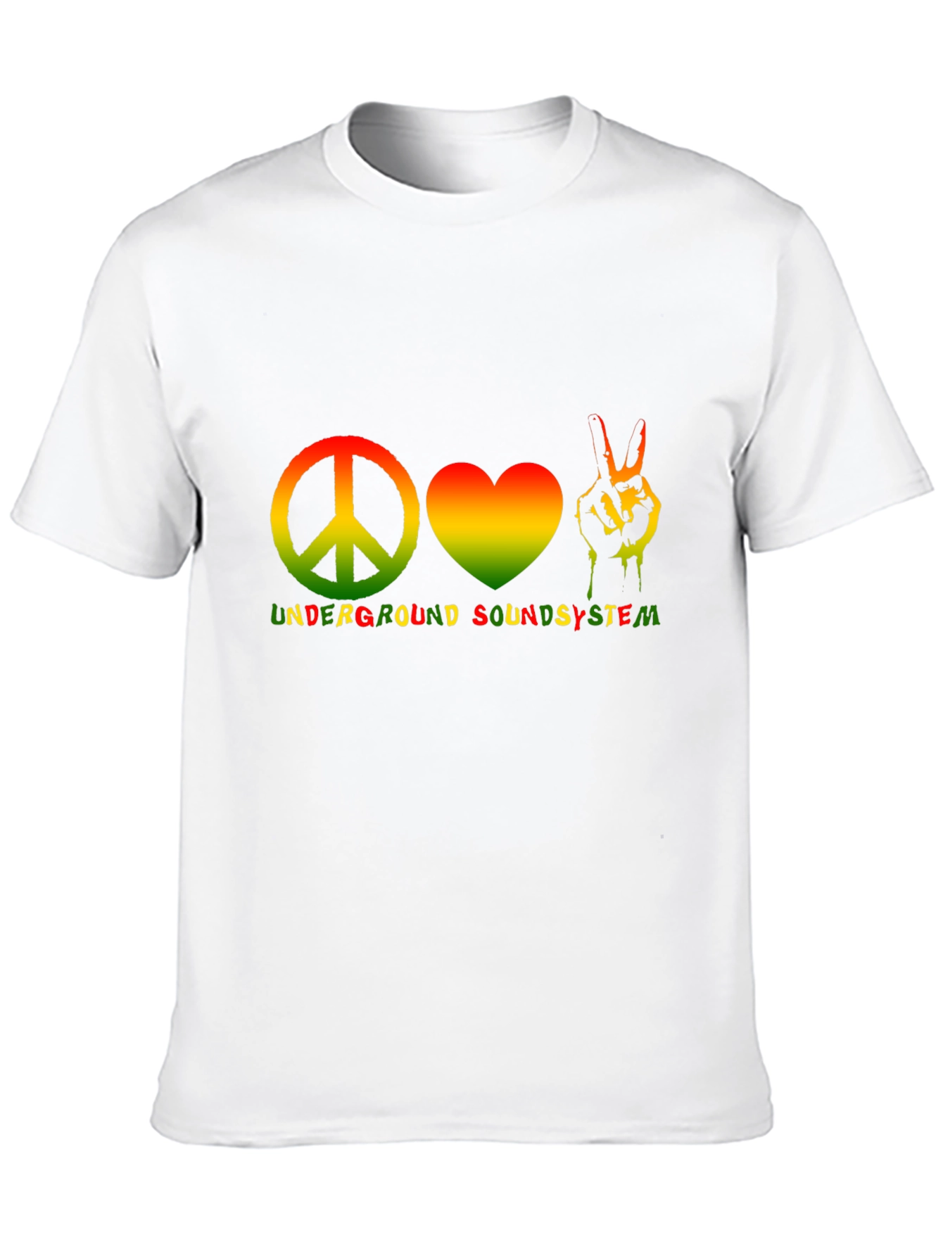 Black Peace Love Music T-Shirt Underground Soundsystem Black view 10