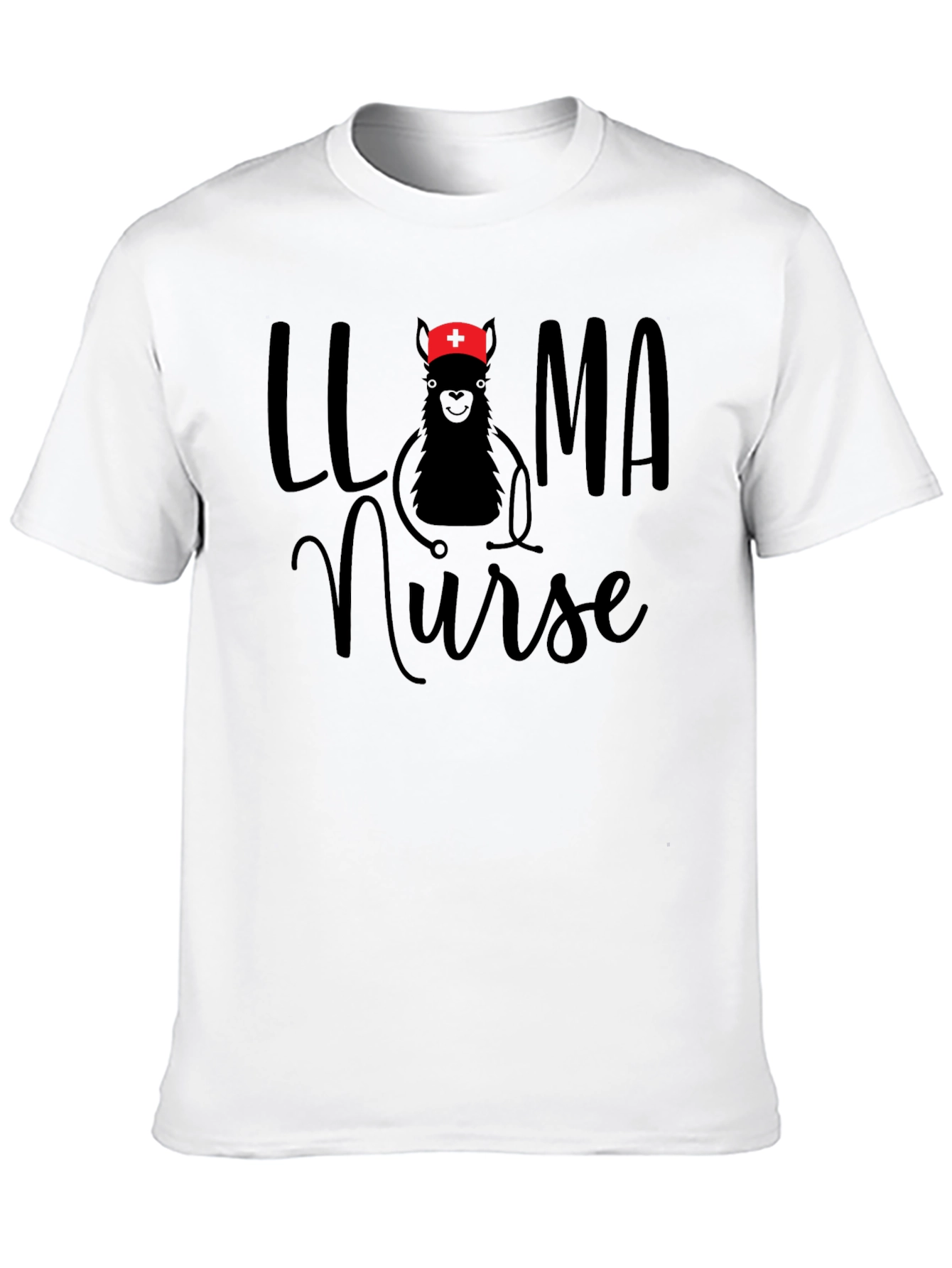 Black Llama Nurse T-Shirt, Funny Graphic Tee view 10